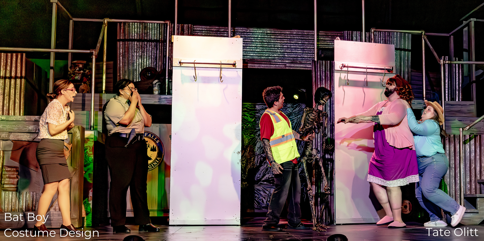 Bat Boy townspeople and sheriff costumes designed by Tate Olitt