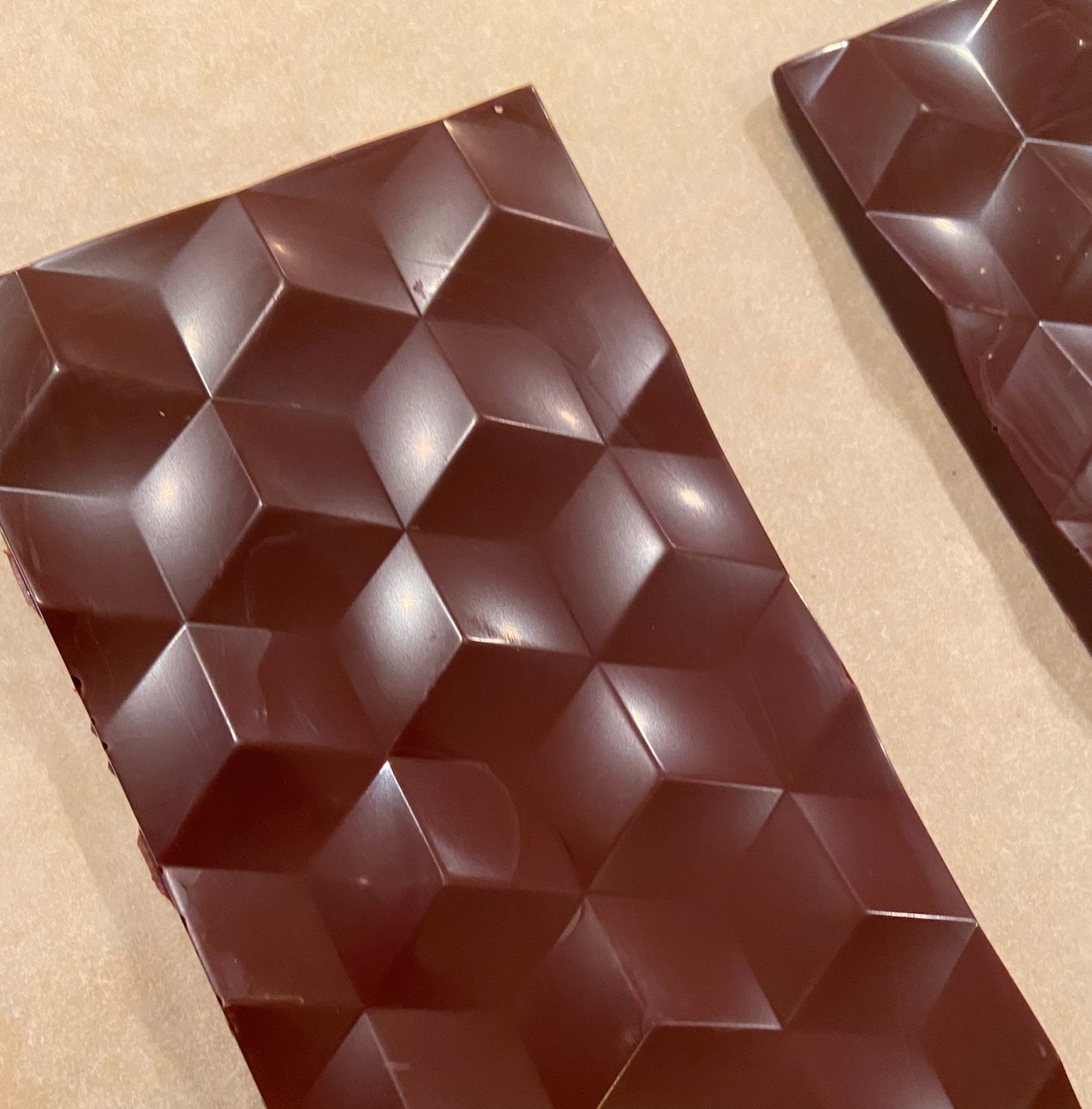 Image of dark chocolate bar .