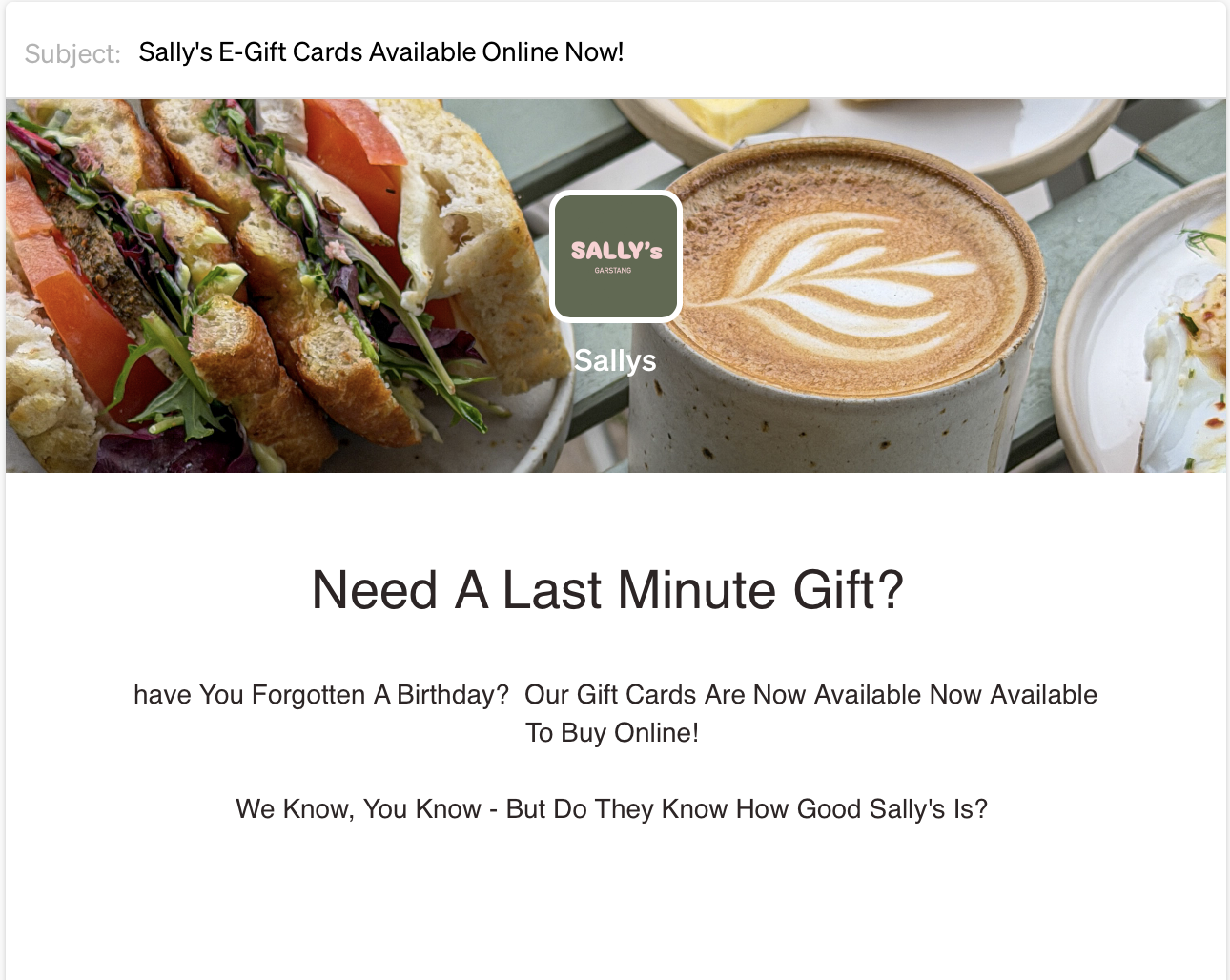 Sally's E-Gift Card