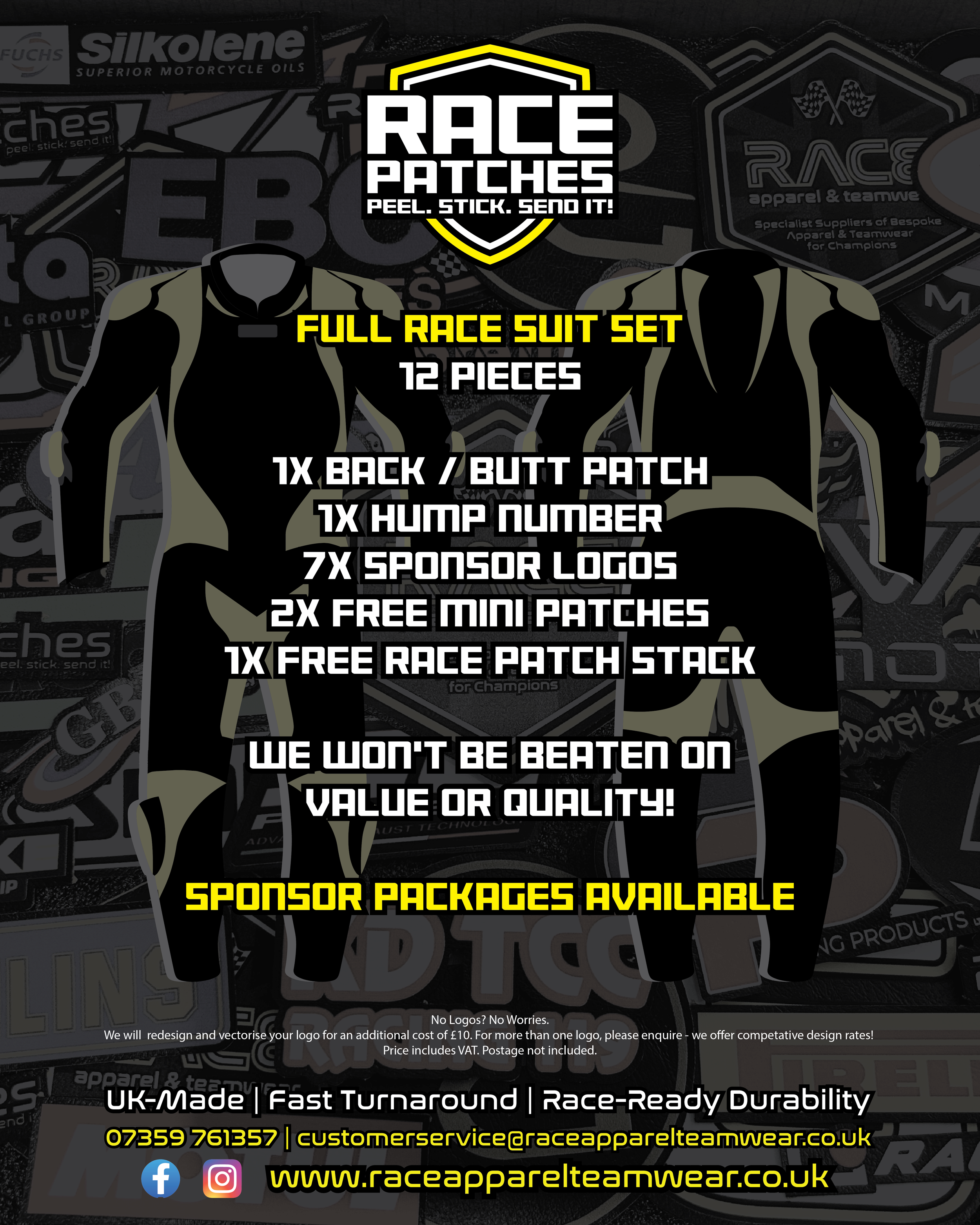 Full Race Suit Patch Set
