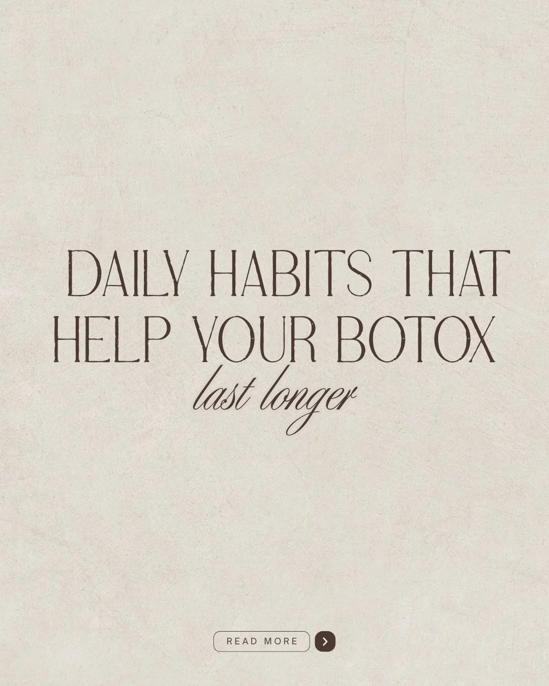 Botox isn&rsquo;t just about what happens in the treatment room&hellip; it&rsquo;s how you take care of your skin and habits after, too.

Small daily habits can make a big difference in how long your results last.

If you want smoother, longer-lastin