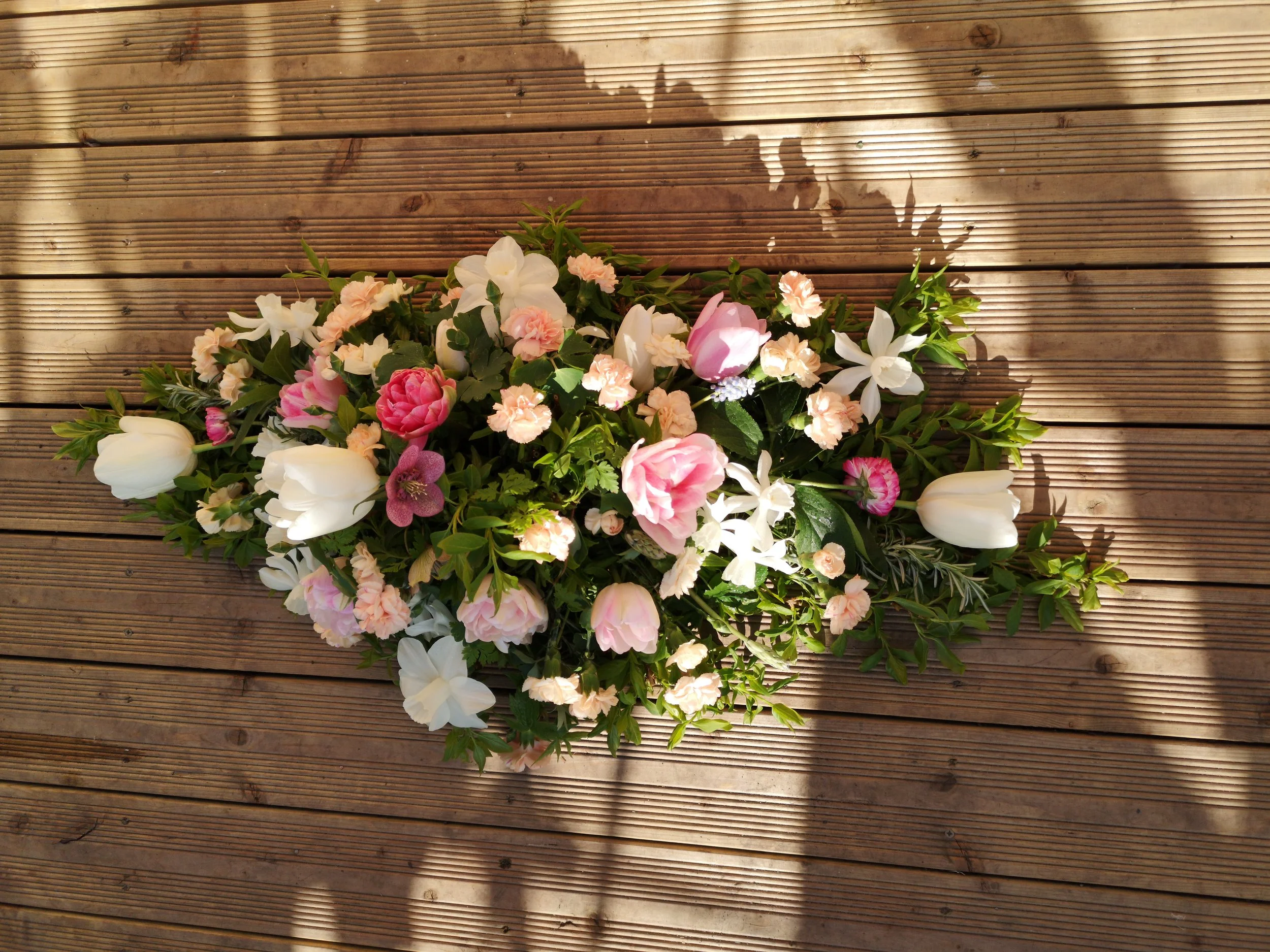 Biodegradable Funeral Spray of Spring Flowers