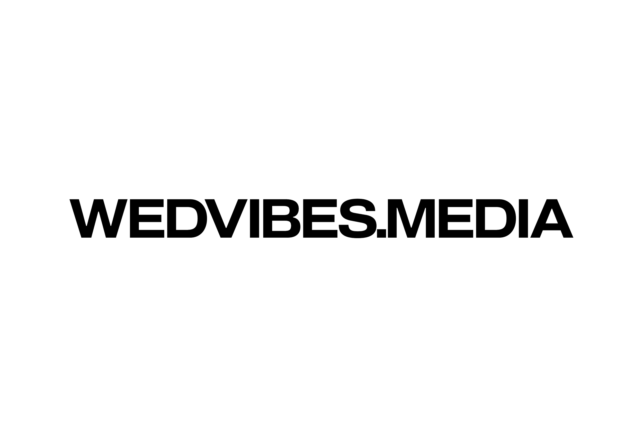 Black background with a logo and text for WEDVIBES.MEDIA