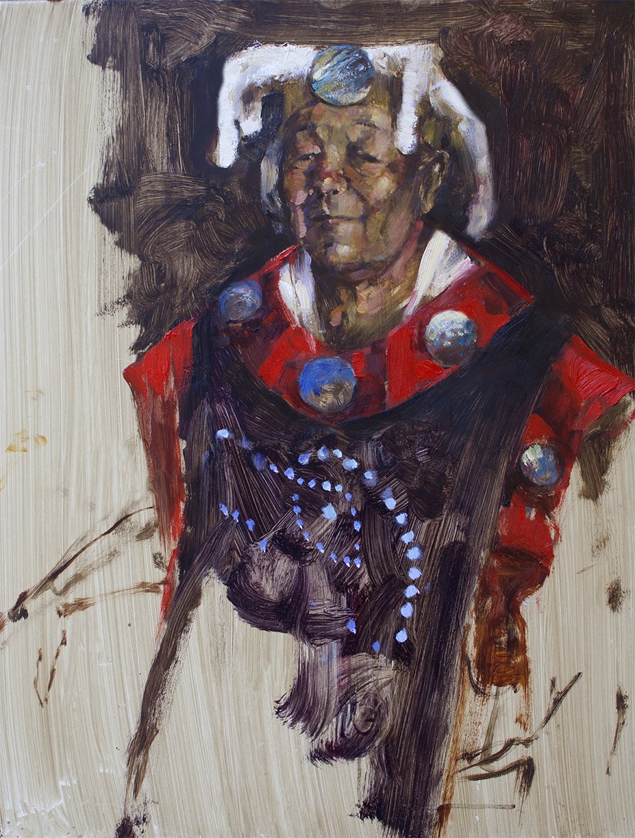 portrait sketch of Hereditary Chief, Al West, September 4th, 2017