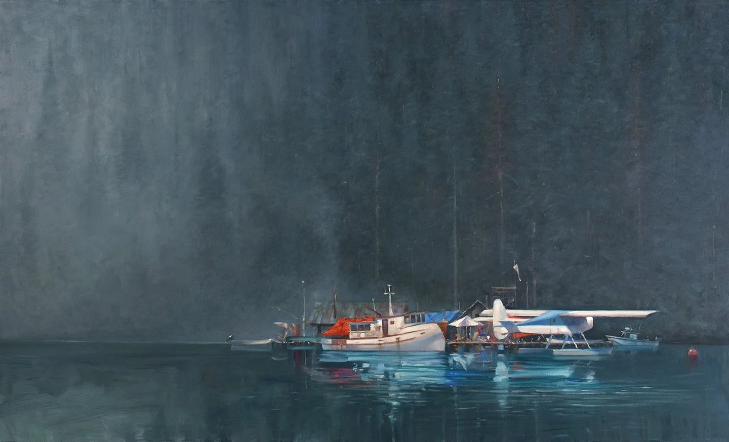 40 X 60 in oil on canvas. ‘Rainforest Homestead’