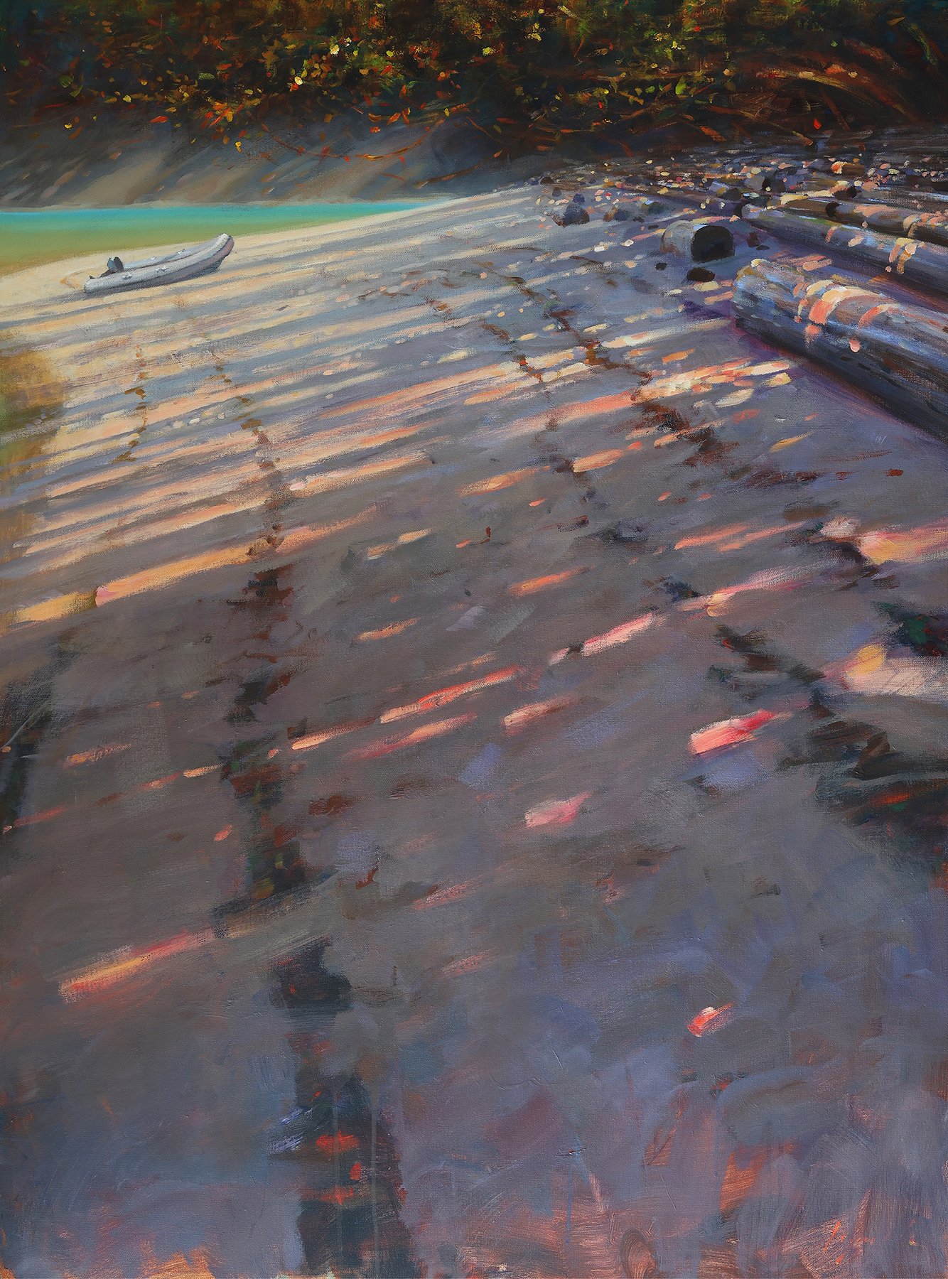 'Tender on Shell Beach' 48 X 36 in. Oil on Canvas - Madrona Gallery