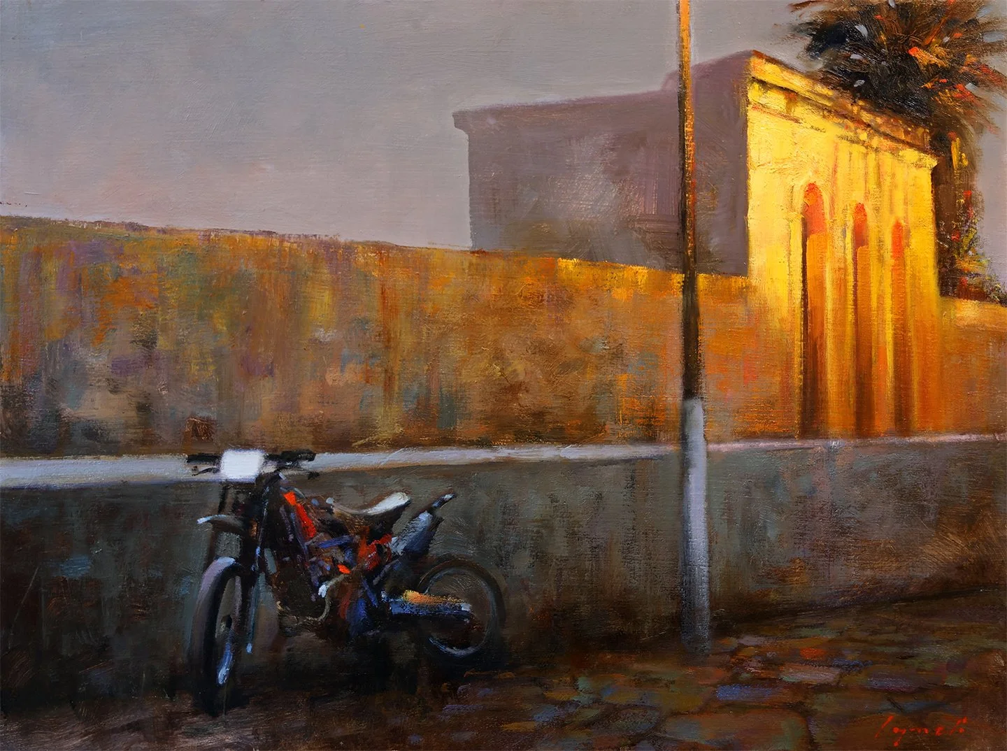 'Lit Facade with Dirt Bike' 18 X 24 in. Ida Victoria Gallery