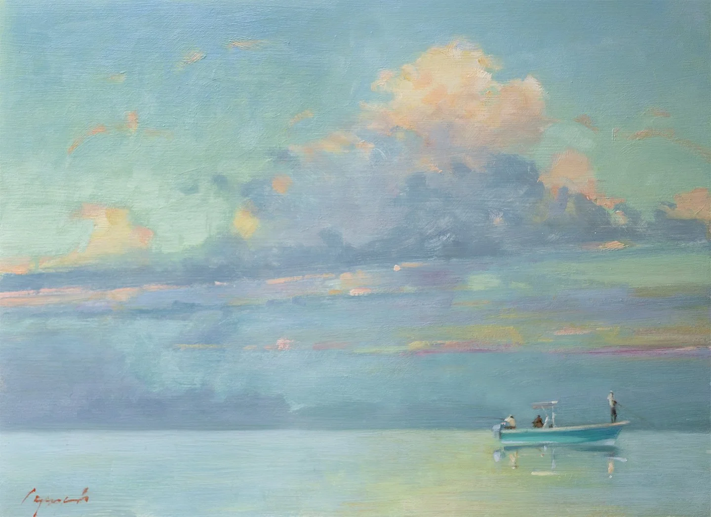 'Panga in Cortez' 18 X 24 in. Ida Victoria Gallery