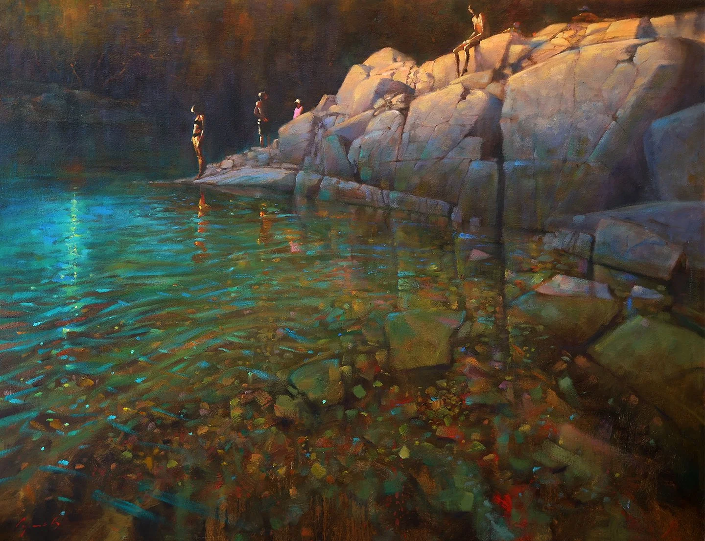 'Summer's Night Swim'  36. X 48 in. Oil on Canvas -sold - Madrona Gallery