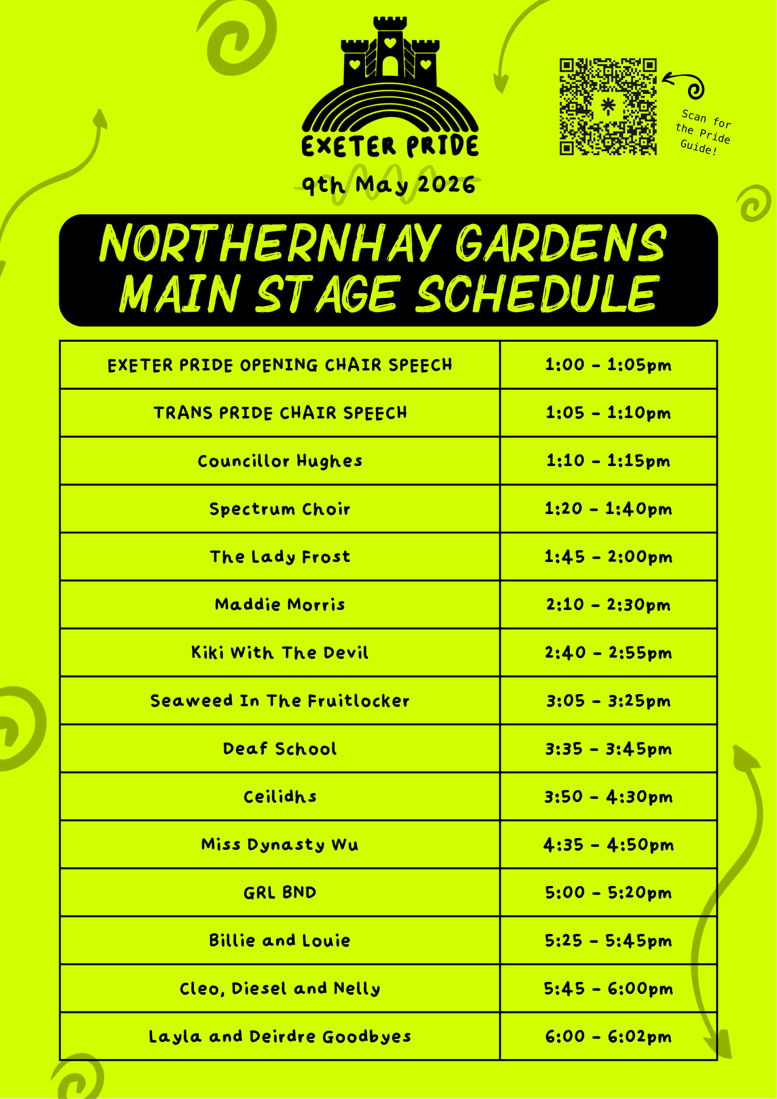 Main Stage Schedule