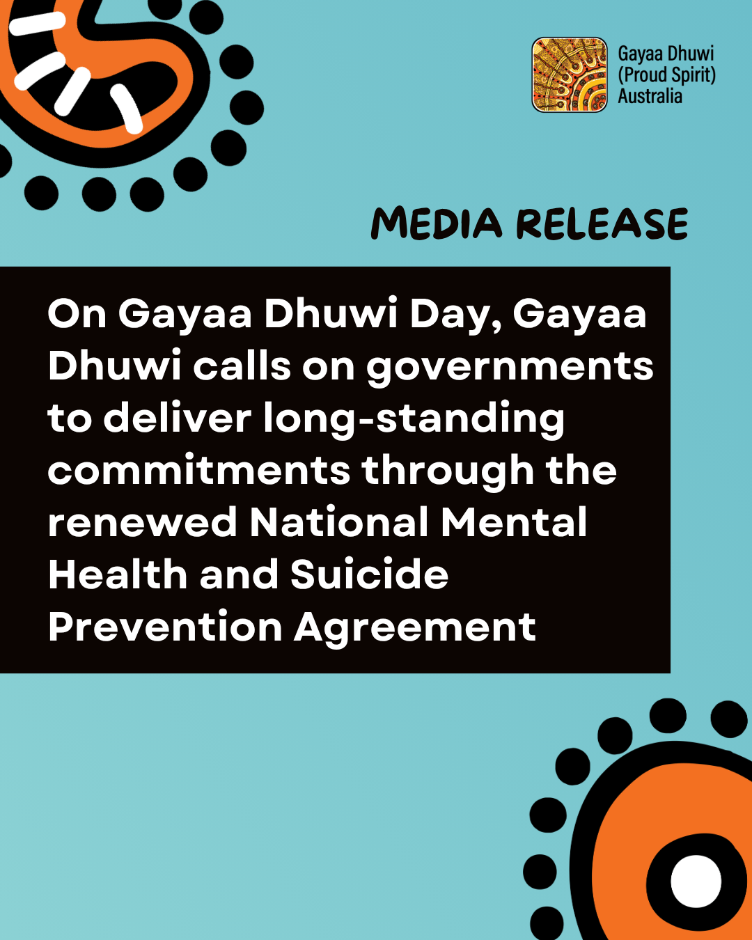 On Gayaa Dhuwi Day, Gayaa Dhuwi calls on governments to deliver long-standing commitments through the renewed National Mental Health and Suicide Prevention Agreement