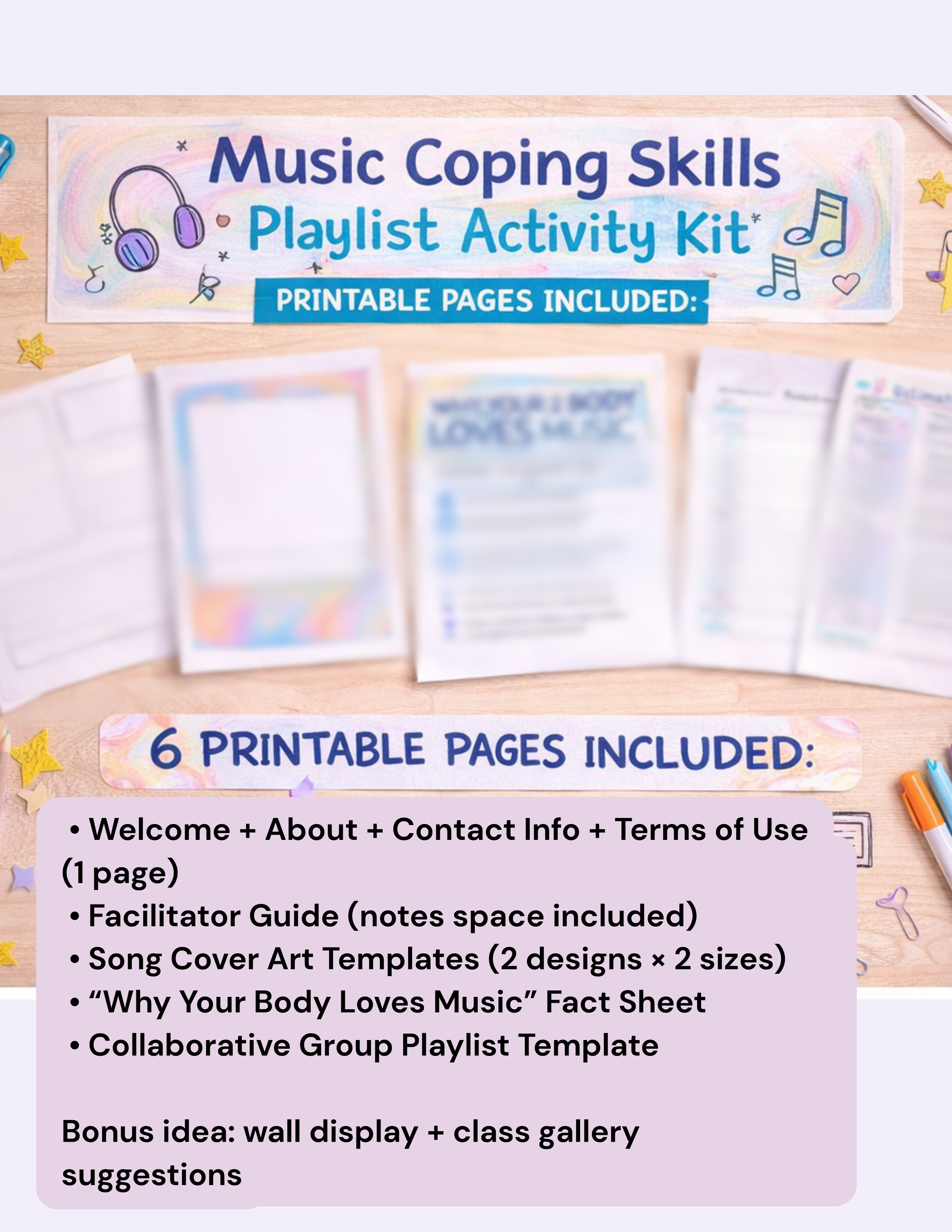 Music Mindfulness Group Activity Set