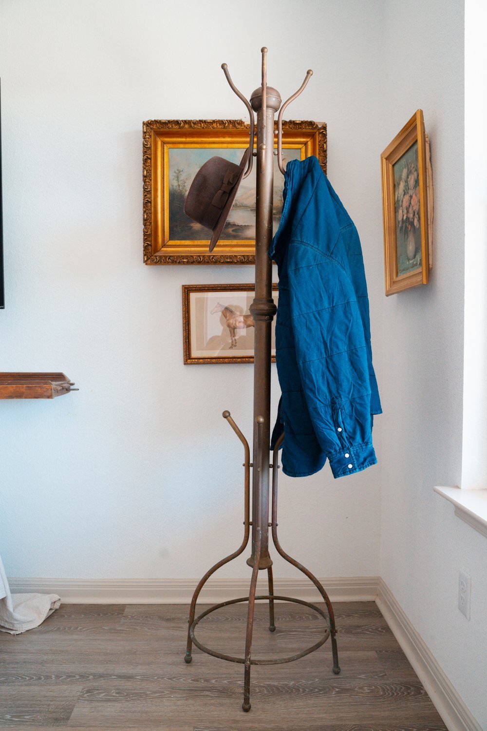 1930's Brass Coat Rack