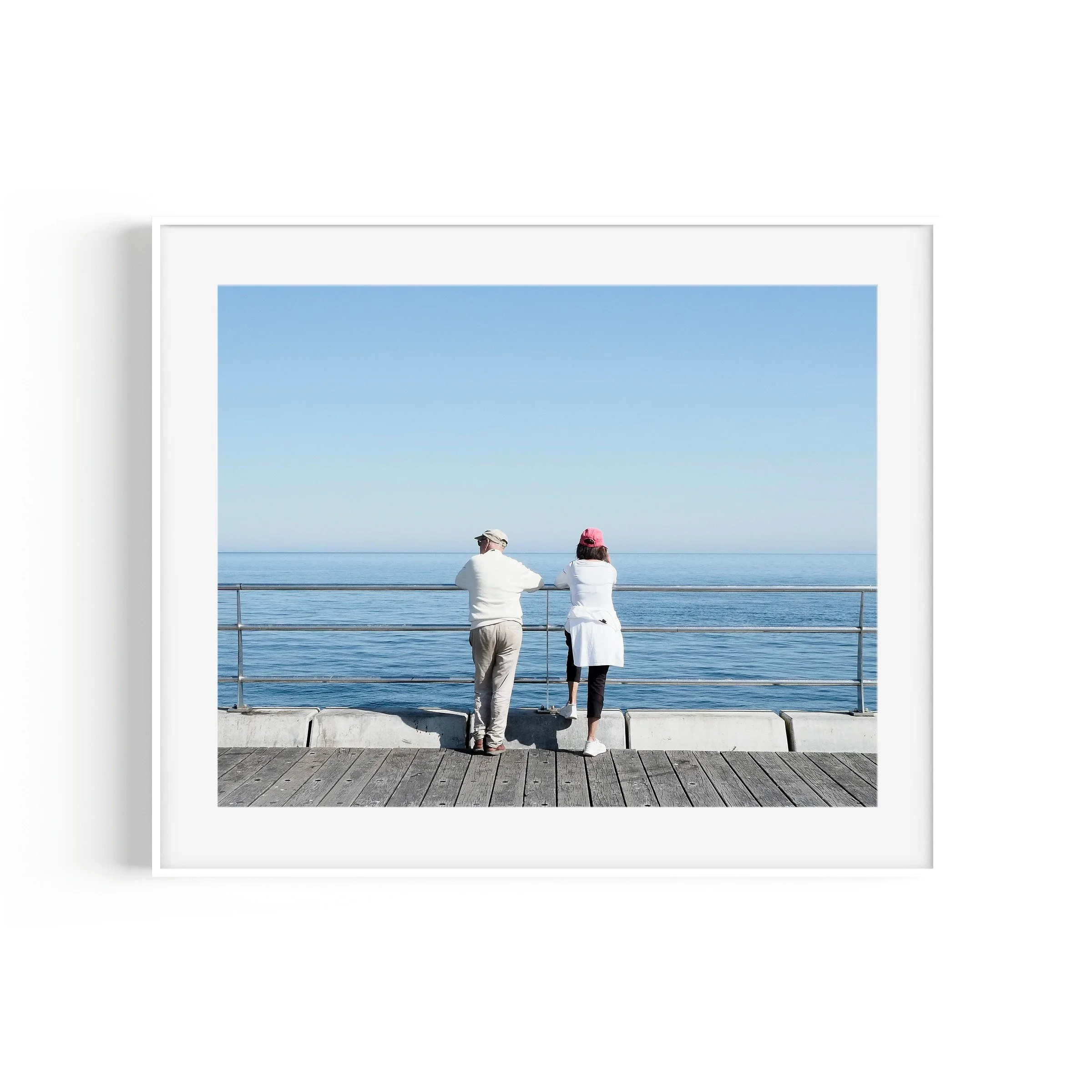Good Mornington Mornington Pier Victoria Travel Print Sunrise Landscape White Frame by Matthew Sherren