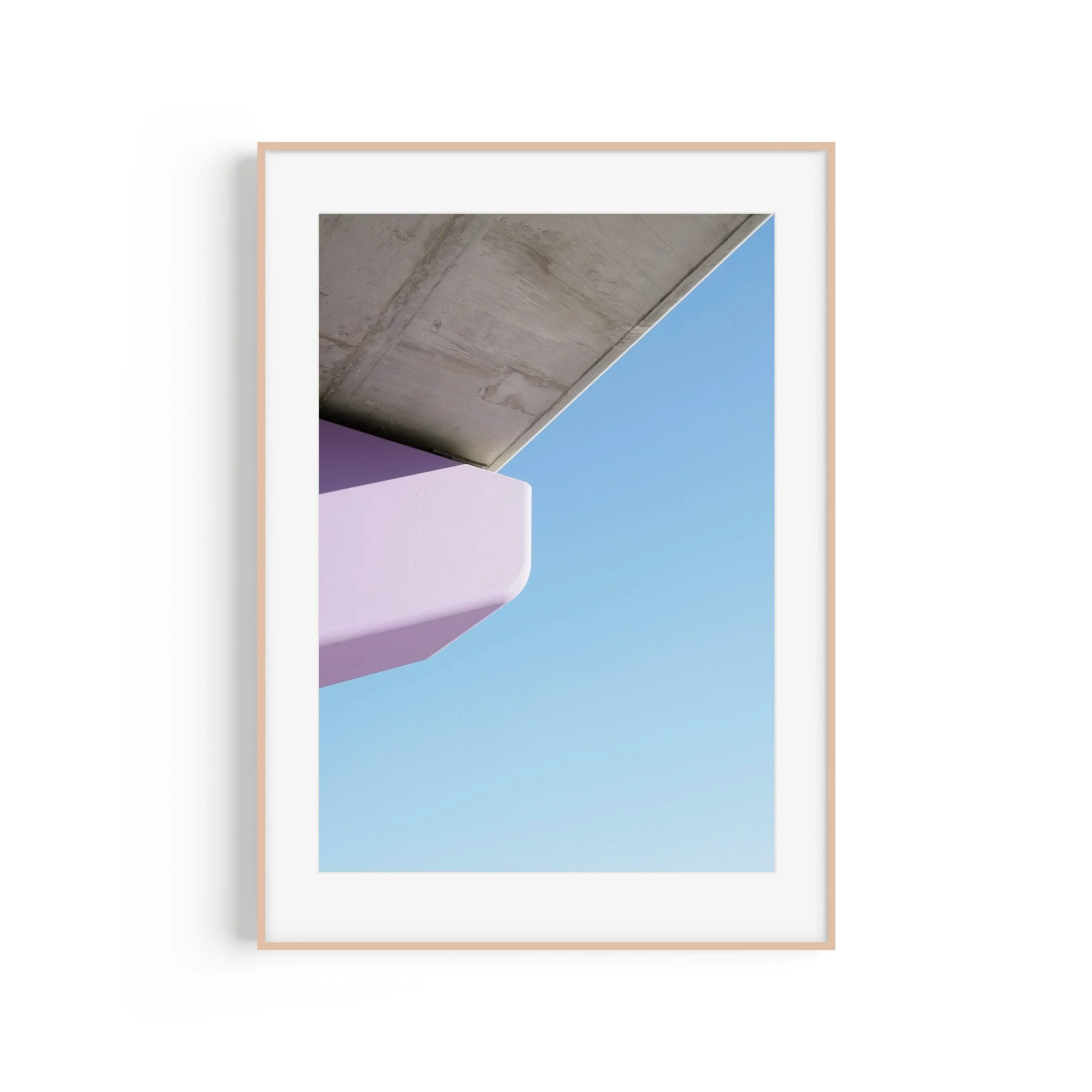 Preston Purple St George Road Preston Melbourne minimal print in raw oak frame by Matthew Sherren