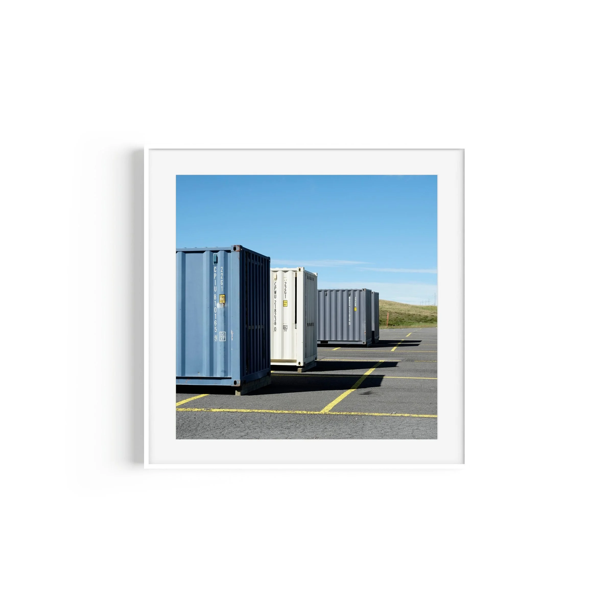 Smiggins Containers Smiggin Holes Kosciuszko New South Wales street print in white frame by Matthew Sherren