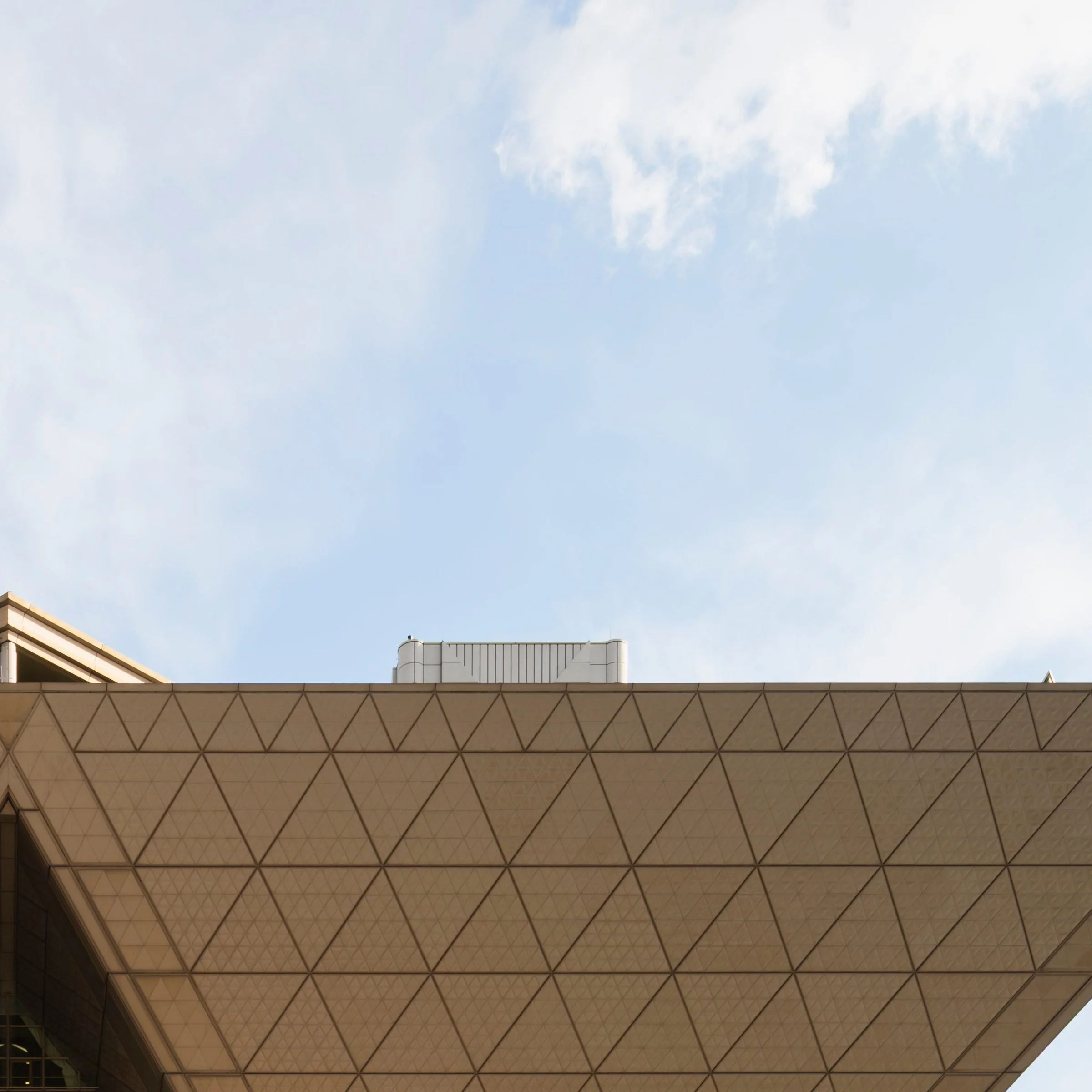 Sloped panels of the inverted pyramid, Tokyo Big Sight, Japan