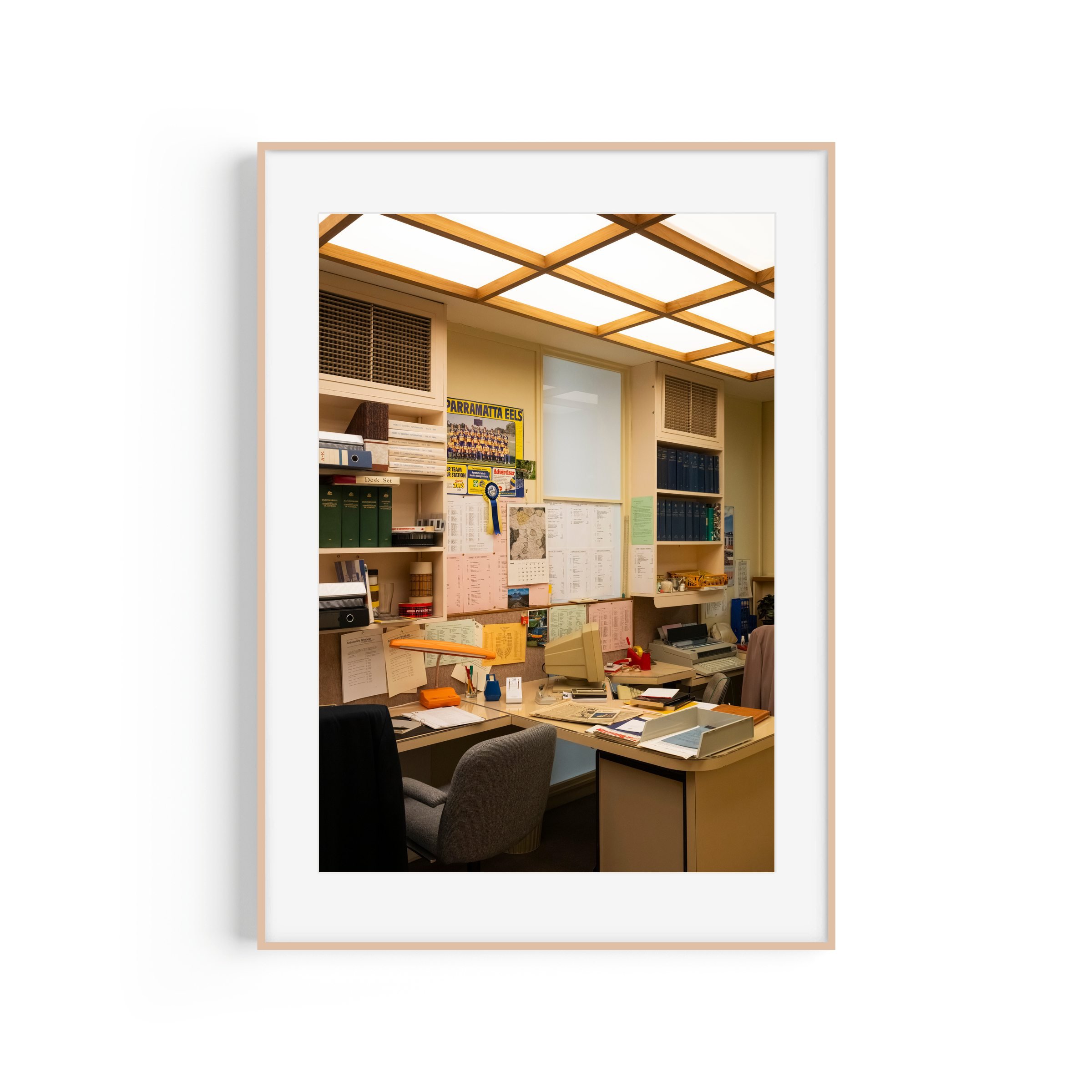 MOAD Museum of Australian Democracy Canberra Speakers Suite print in raw oak frame by Matthew Sherren