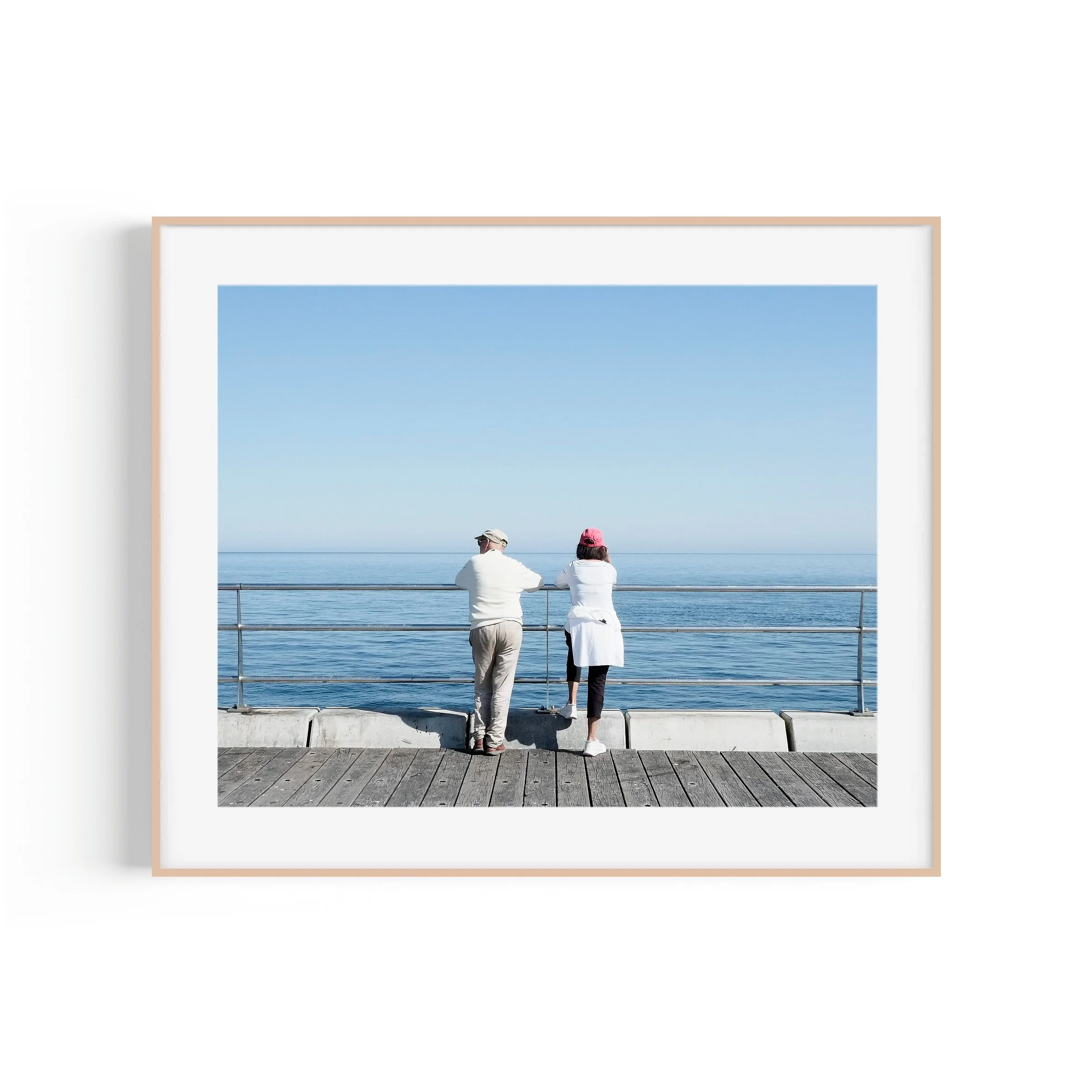 Good Mornington Mornington Pier Victoria Travel Print Sunrise Landscape Brown Frame by Matthew Sherren