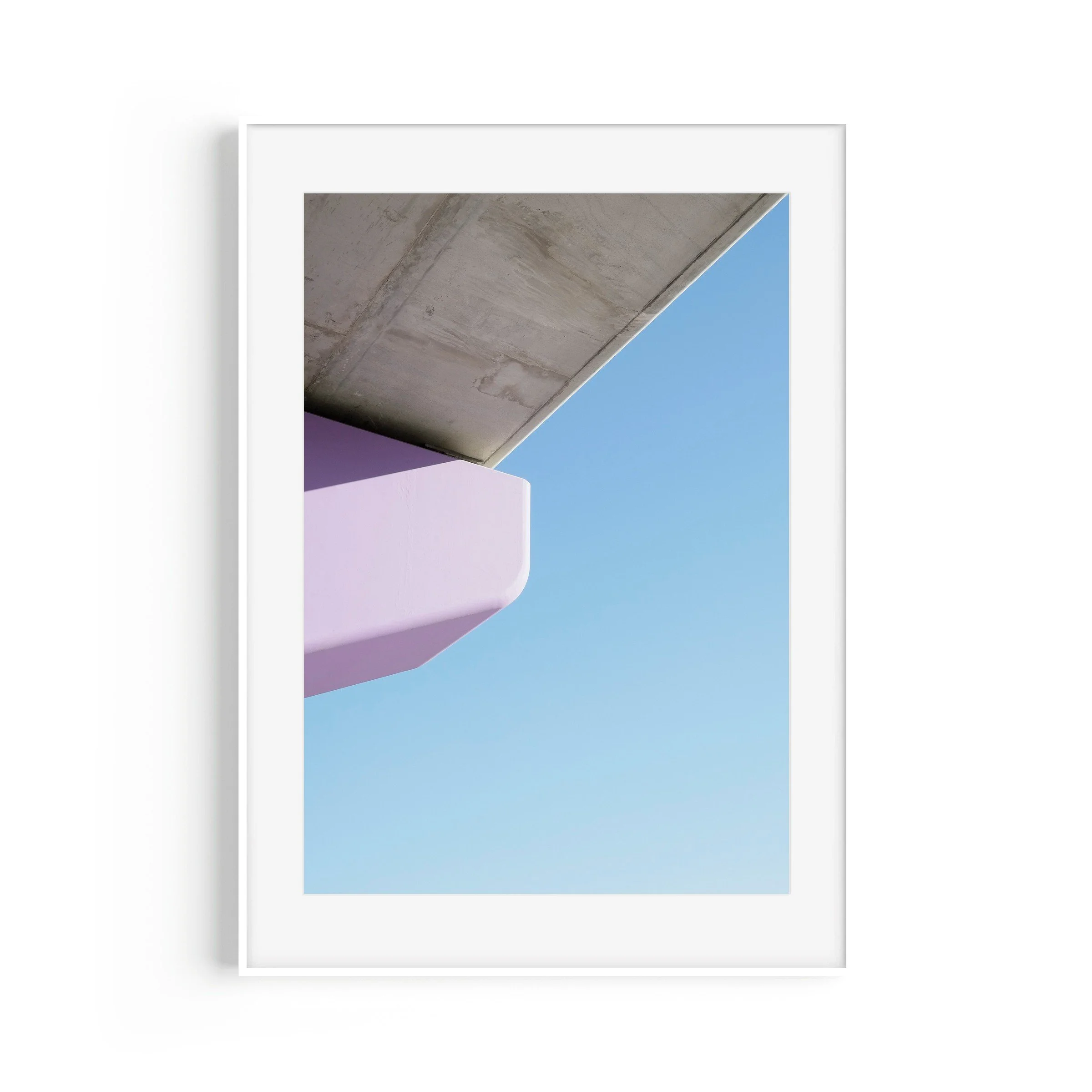 Preston Purple St George Road Preston Melbourne minimal print in white frame by Matthew Sherren
