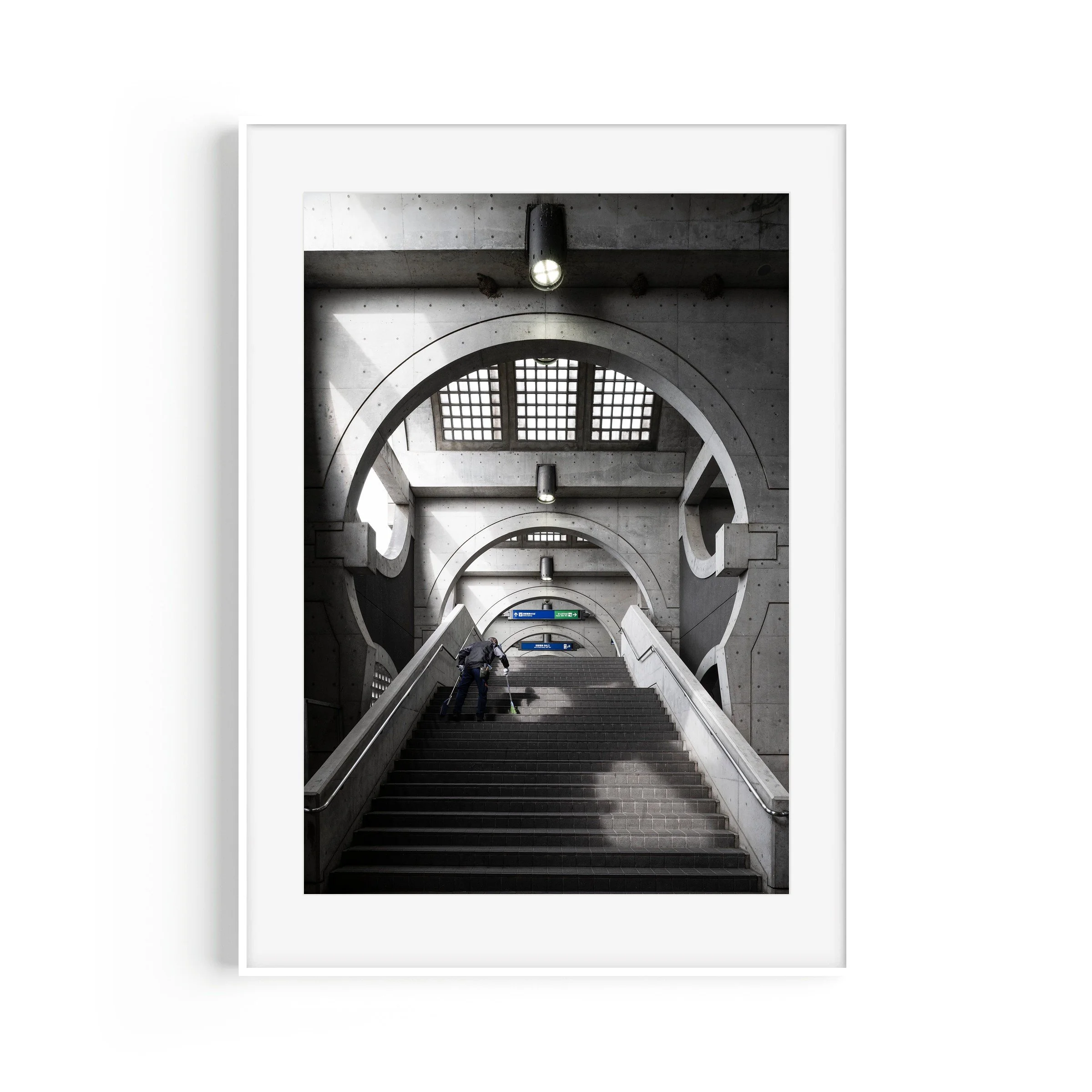Twisted Mansion Keihan Uji Station Kyoto Japan architecture print white frame
