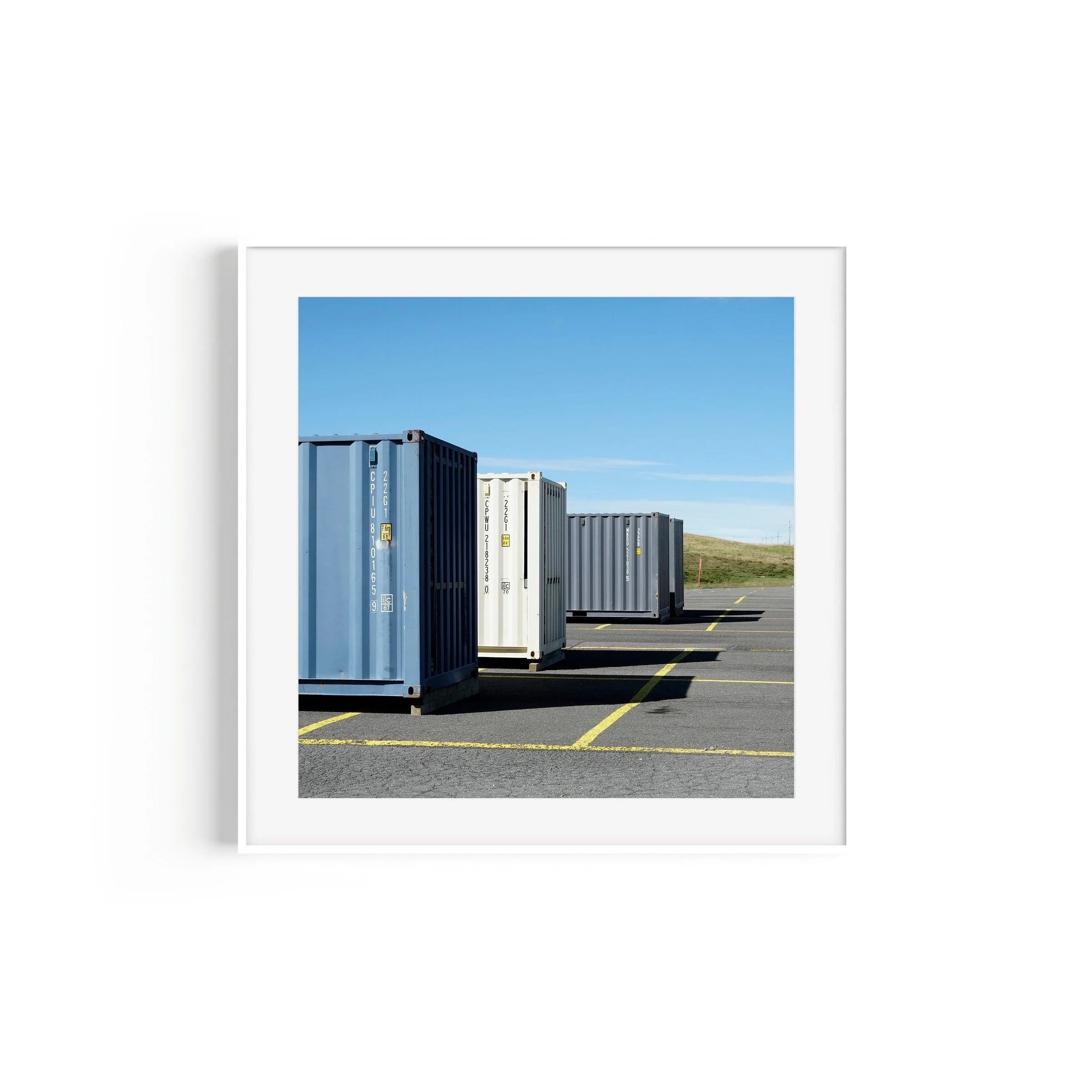 Smiggins Containers Smiggin Holes Kosciuszko New South Wales street print in white frame by Matthew Sherren