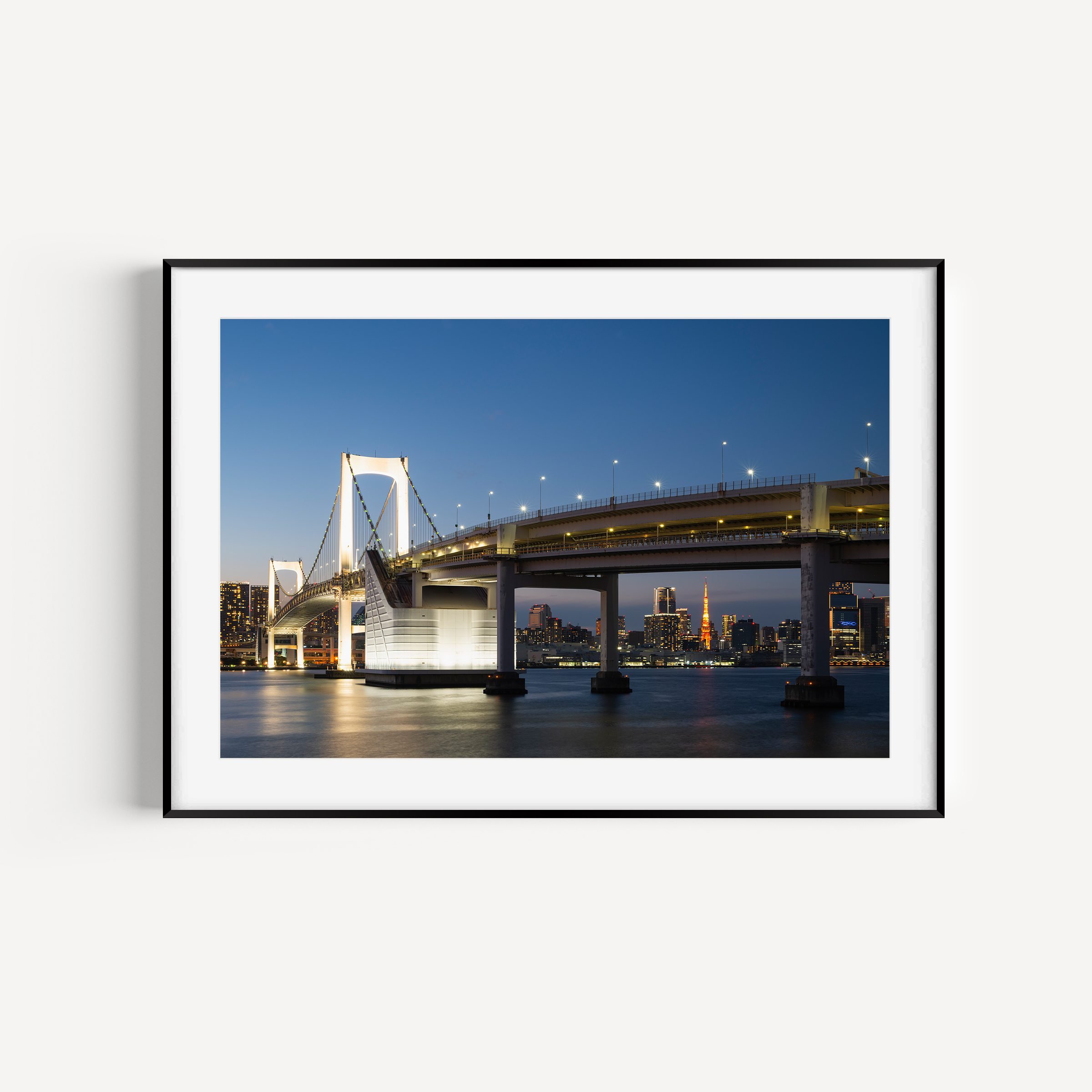 Rainbow Road framed art print - Rainbow Bridge Daiba Park Tokyo Japan architecture travel photography