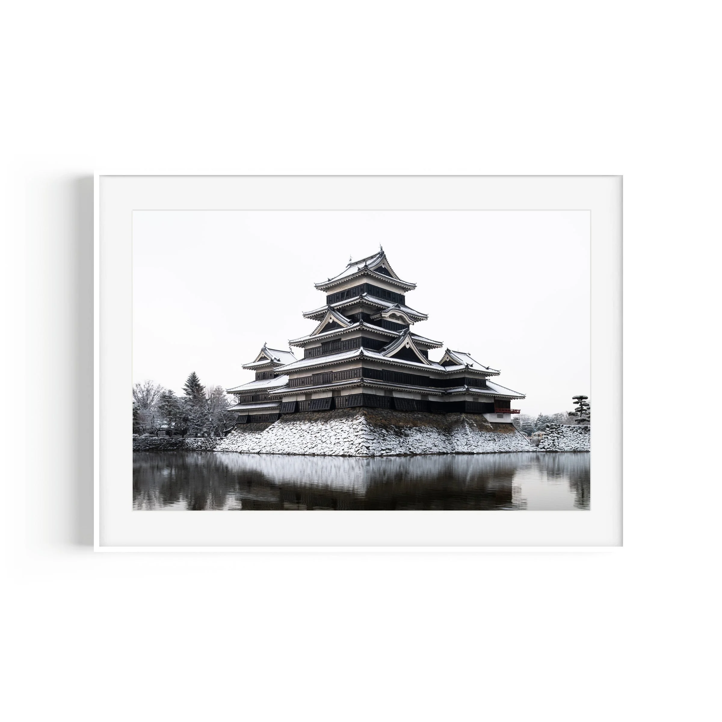 Ice Ice Outpost Matsumoto Castle Nagano Japan travel print white frame
