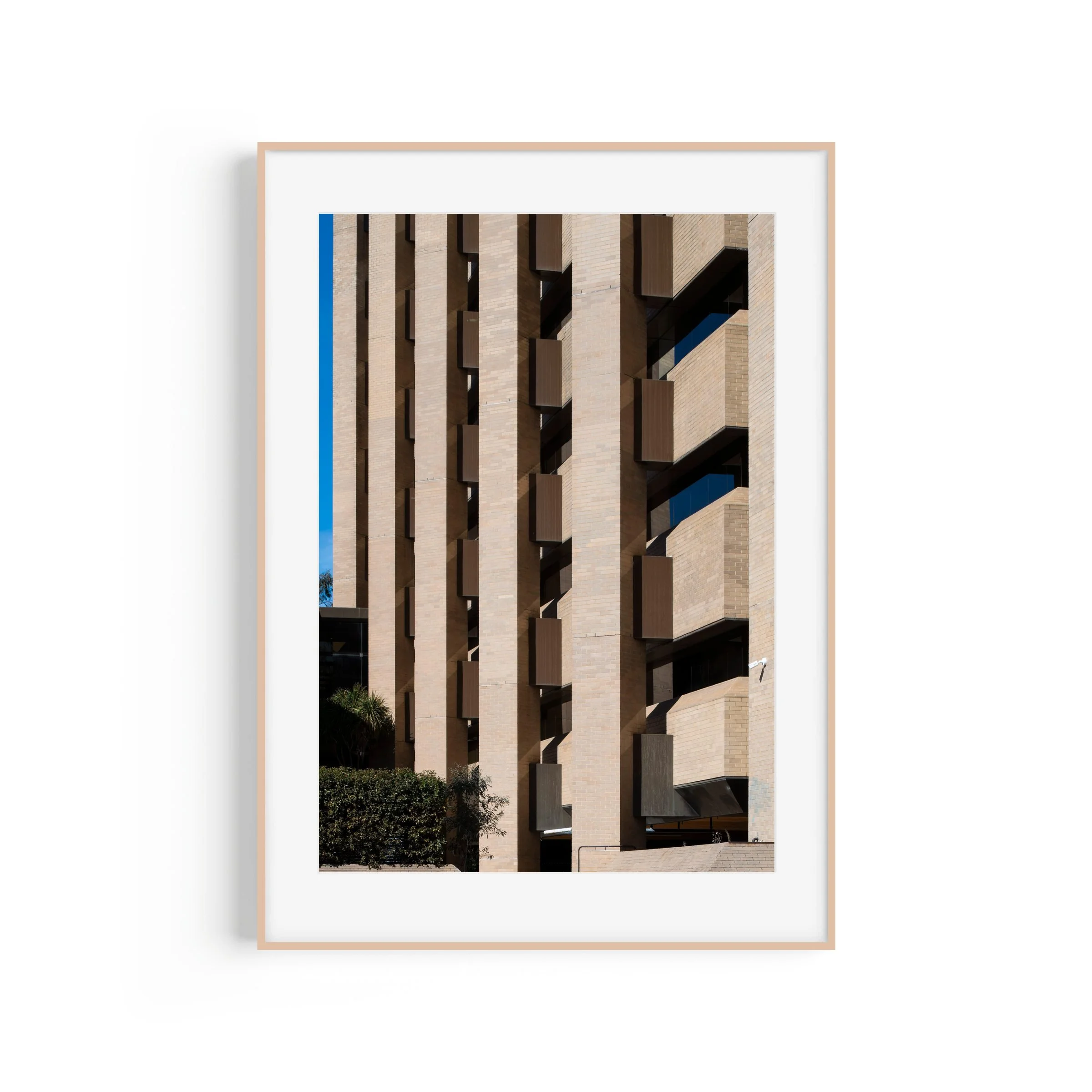 470 Northbourne #2 Canberra Architecture Print Transact House Dickson Portrait Brown Frame by Matthew Sherren