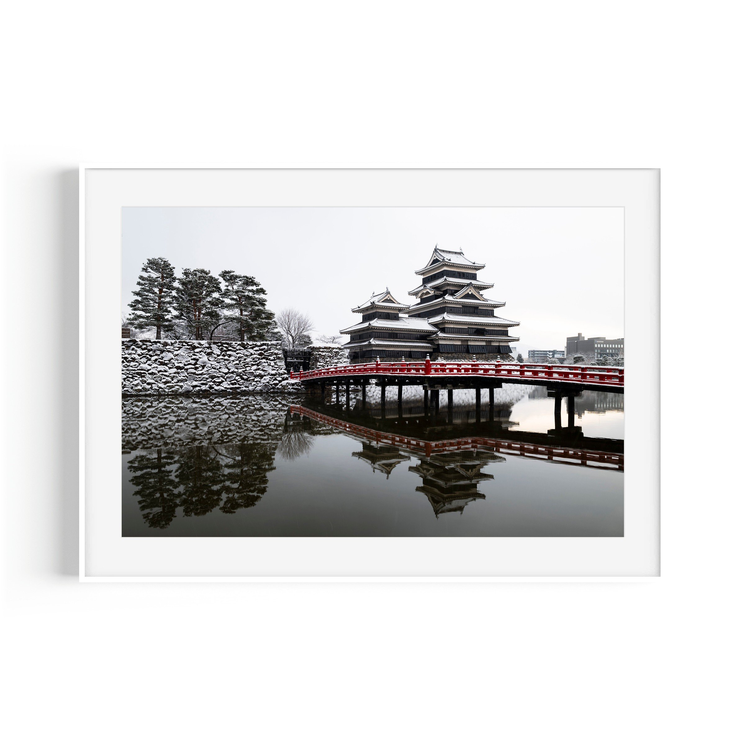 Sherbet Land Matsumoto Castle Nagano Japan travel print in white frame by Matthew Sherren