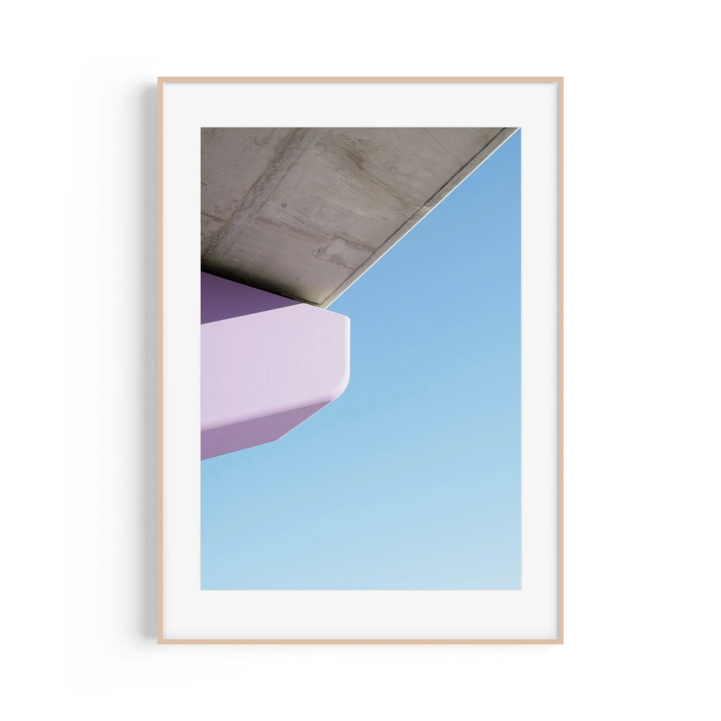 Preston Purple St George Road Preston Melbourne minimal print in raw oak frame by Matthew Sherren