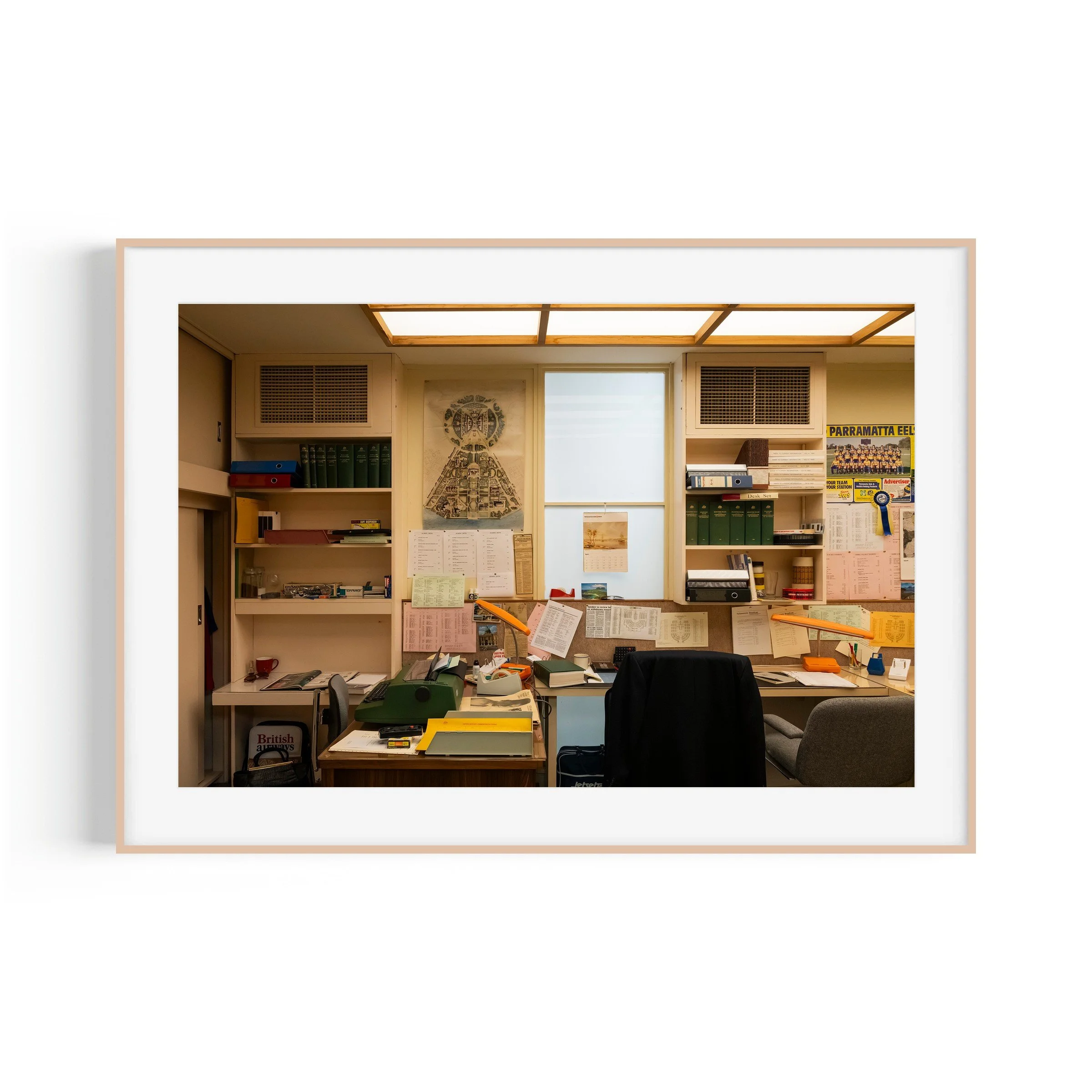 MOAD Museum of Australian Democracy Canberra Speakers Suite print in raw oak frame by Matthew Sherren