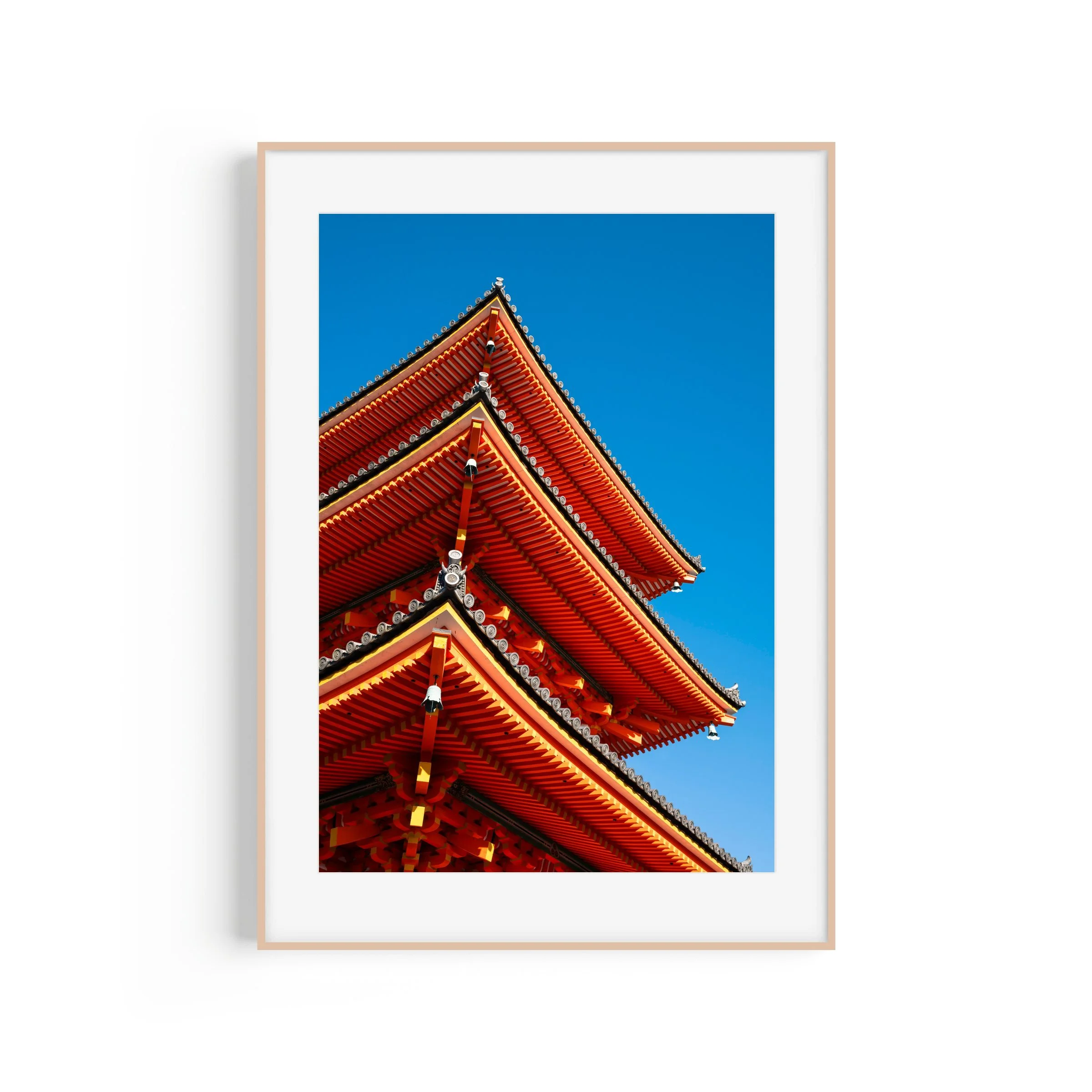 Dragon Driftway Sanjunoto Pagoda Kiyomizu-dera Kyoto Japan archival print brown frame