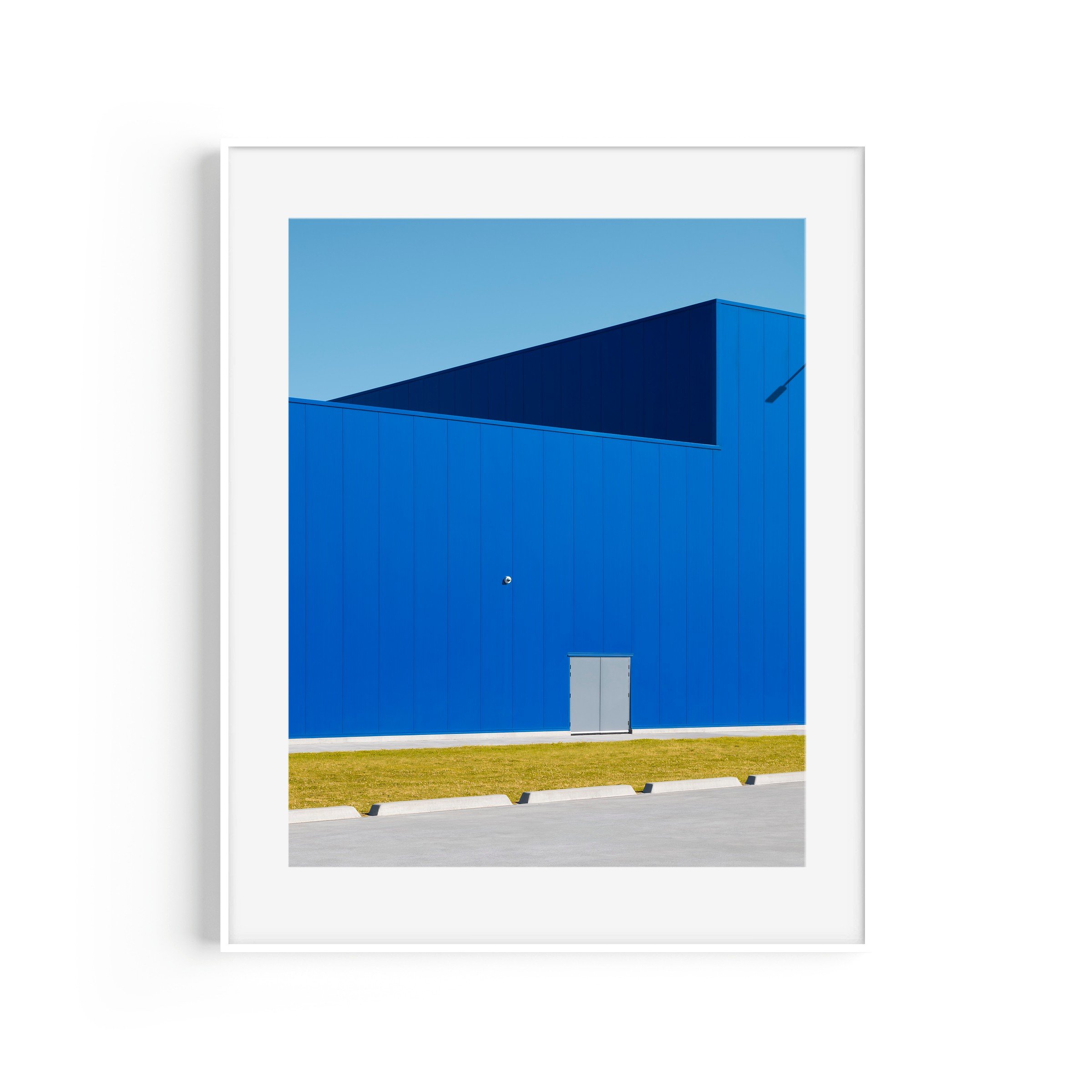 Hej! abstract minimalist north Canberra print in white frame by Matthew Sherren