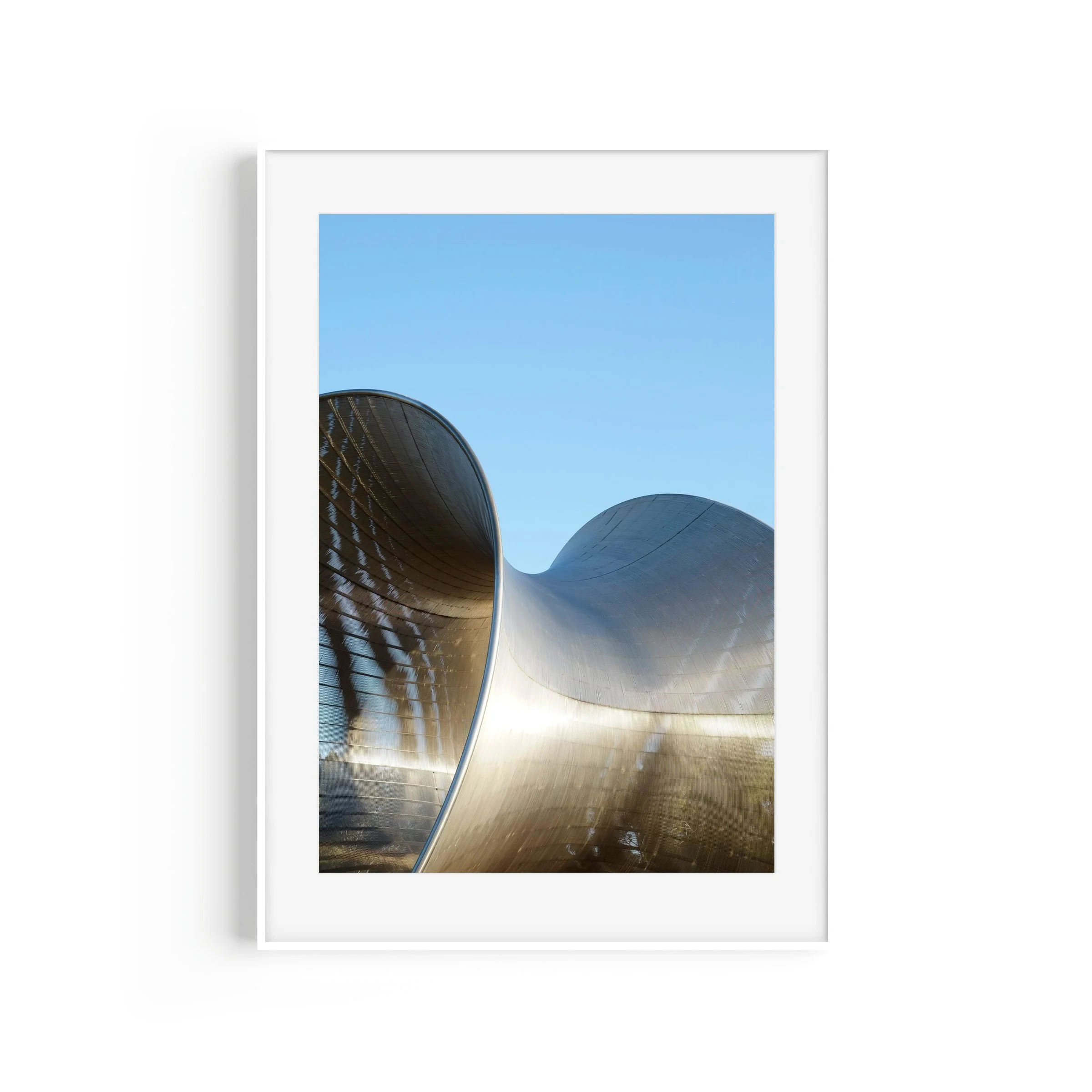 Pipedreams Maribyrnong Victoria industrial sculpture print in white frame by Matthew Sherren