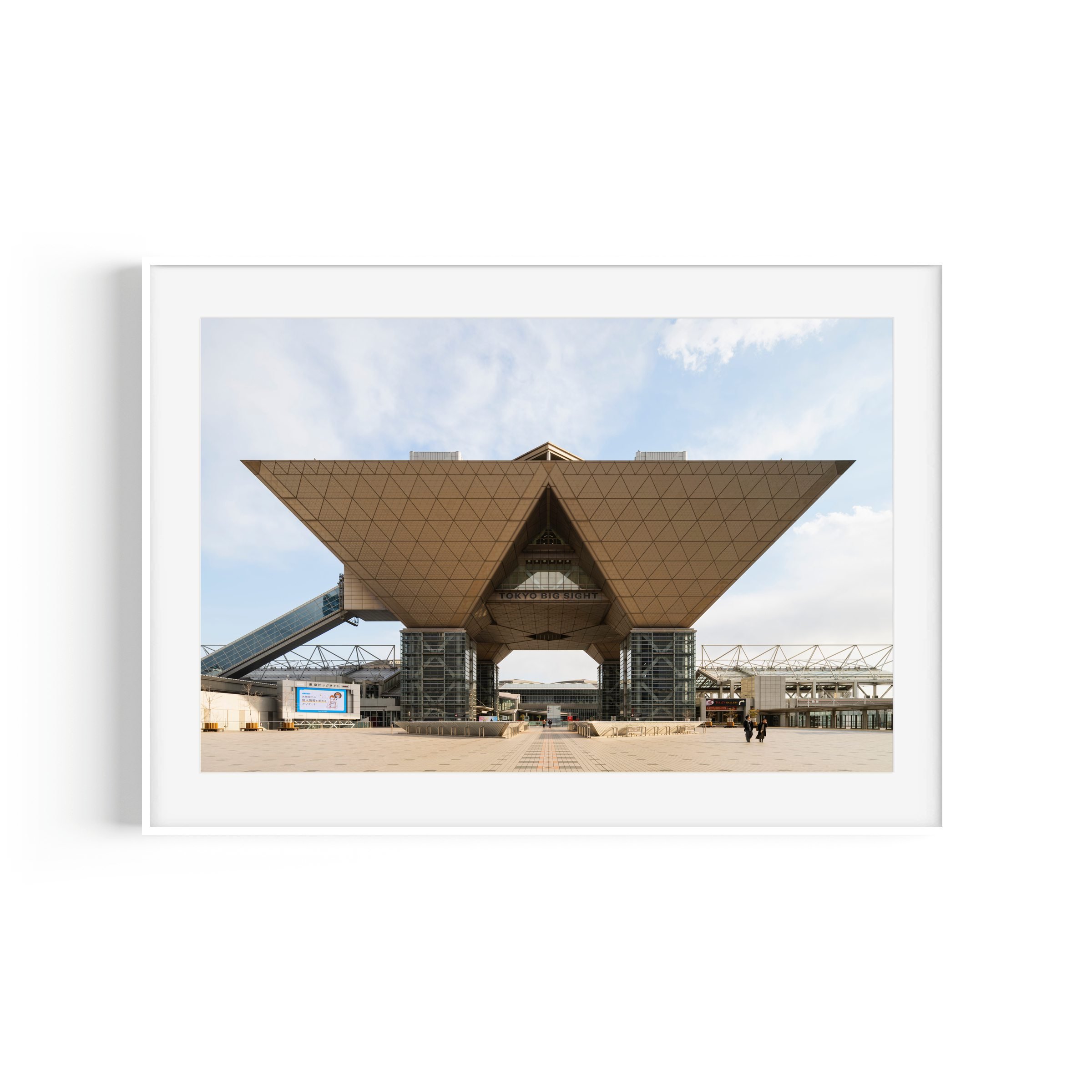 Toads Factory Tokyo Big Sight architecture Mario Kart print white frame