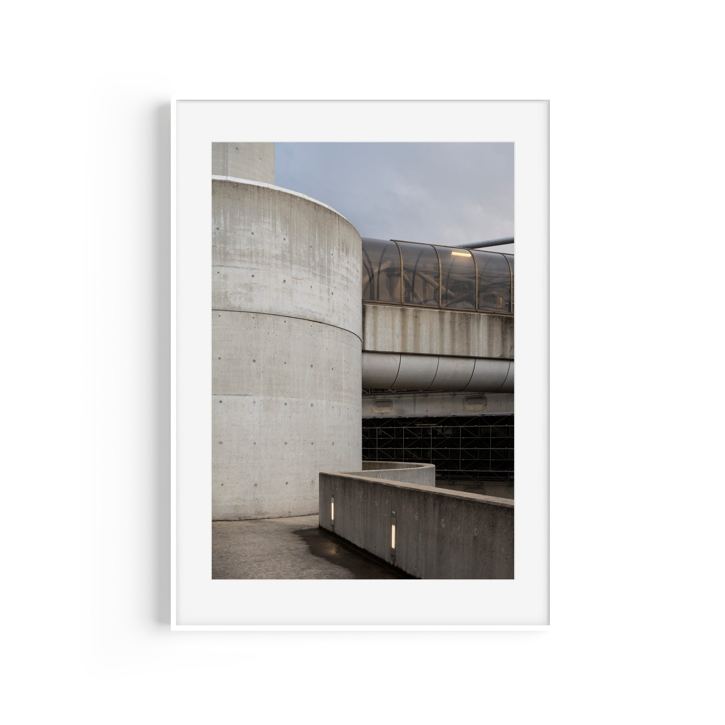 Callam Offices #2 Woden Canberra brutalist concrete print in white frame by Matthew Sherren