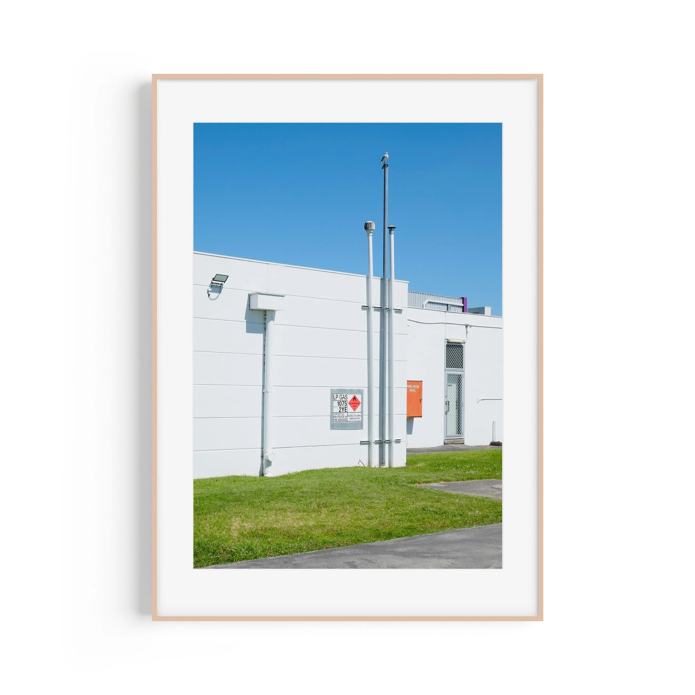 Endeavourwing Endeavour Truck Stop Grantville print in raw oak frame by Matthew Sherren