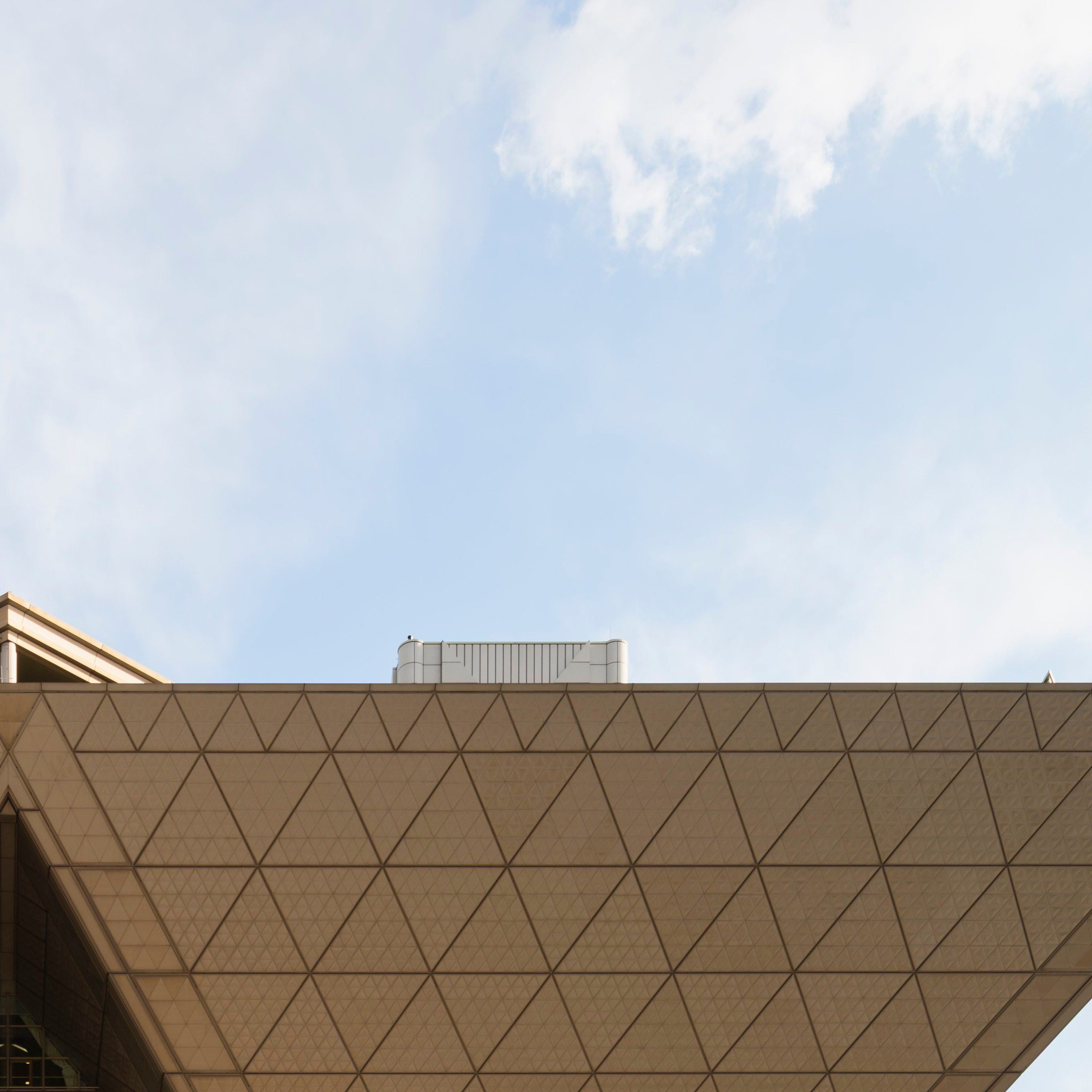 Sloped panels of the inverted pyramid, Tokyo Big Sight, Japan