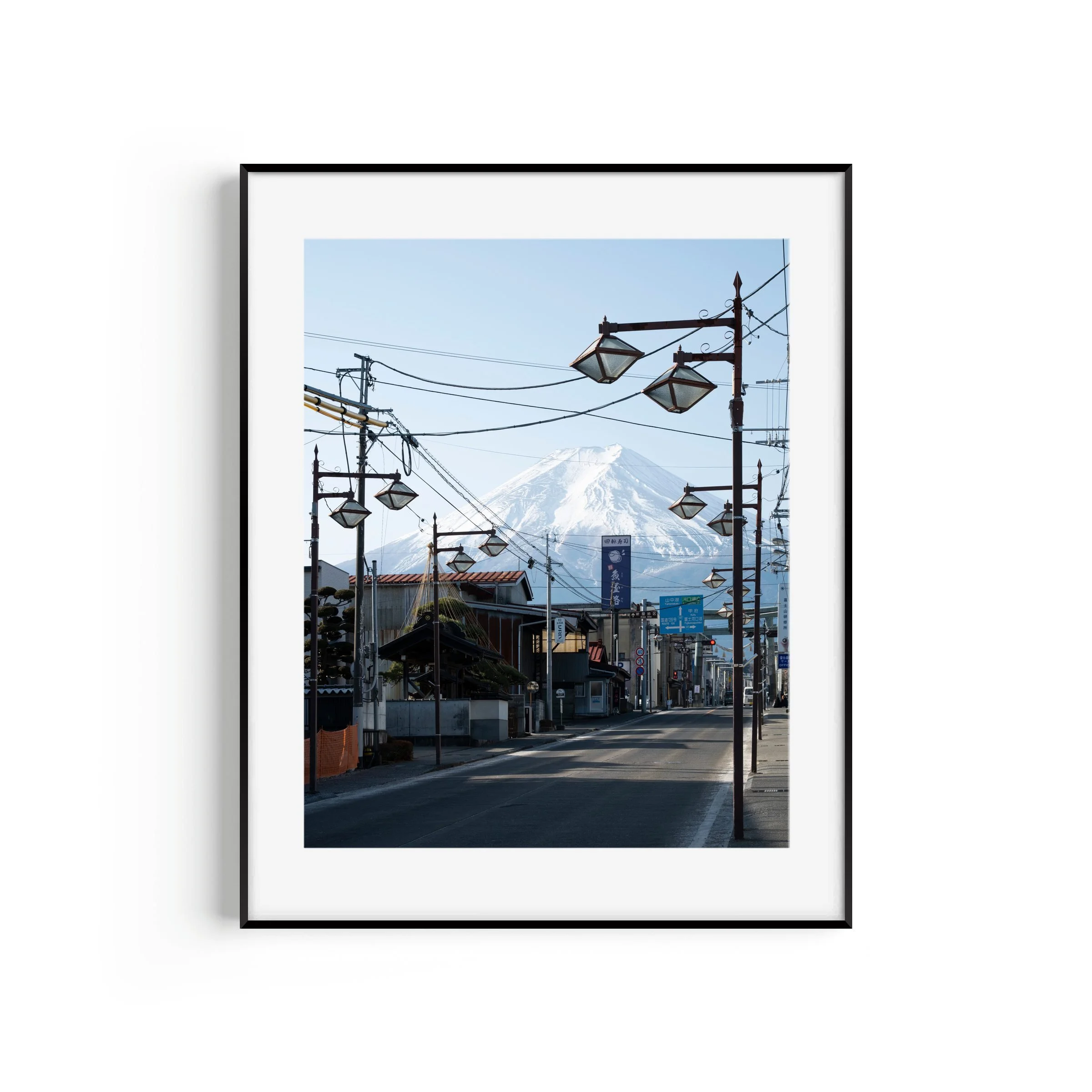 DK Mountain Kanadorii Gate Mount Fuji Fujiyoshida Japan print in black frame by Matthew Sherren