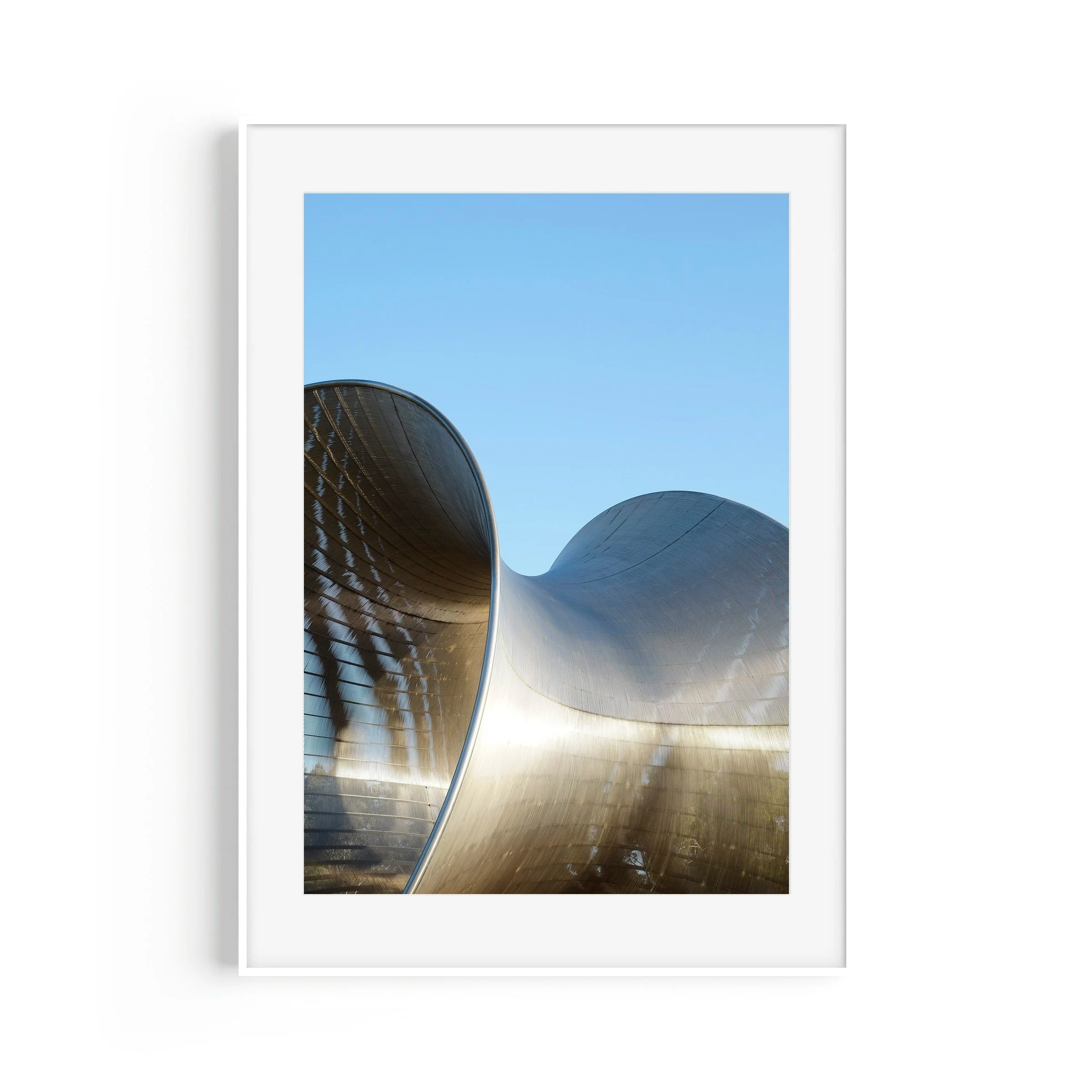 Pipedreams Maribyrnong Victoria industrial sculpture print in white frame by Matthew Sherren