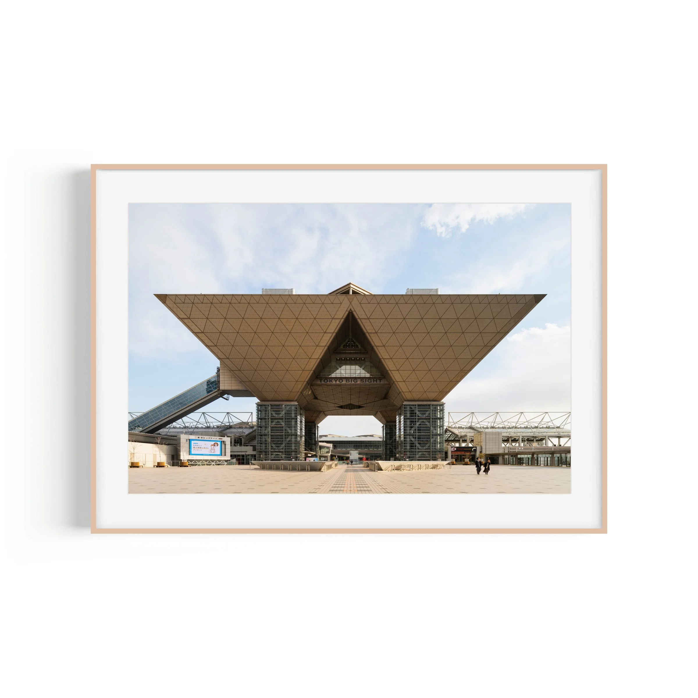 Toads Factory Tokyo Big Sight architecture Mario Kart print brown frame