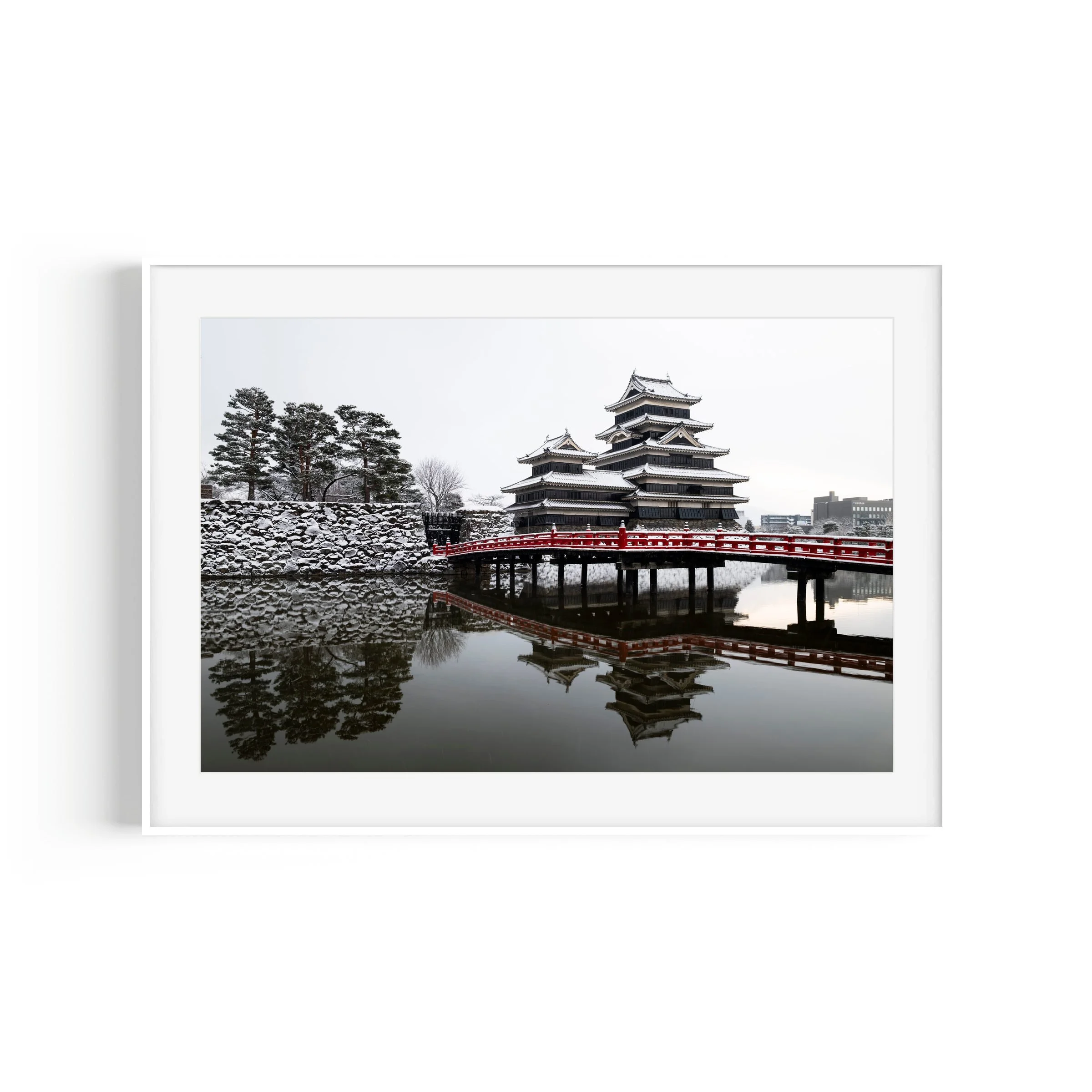 Sherbet Land Matsumoto Castle Nagano Japan travel print in white frame by Matthew Sherren