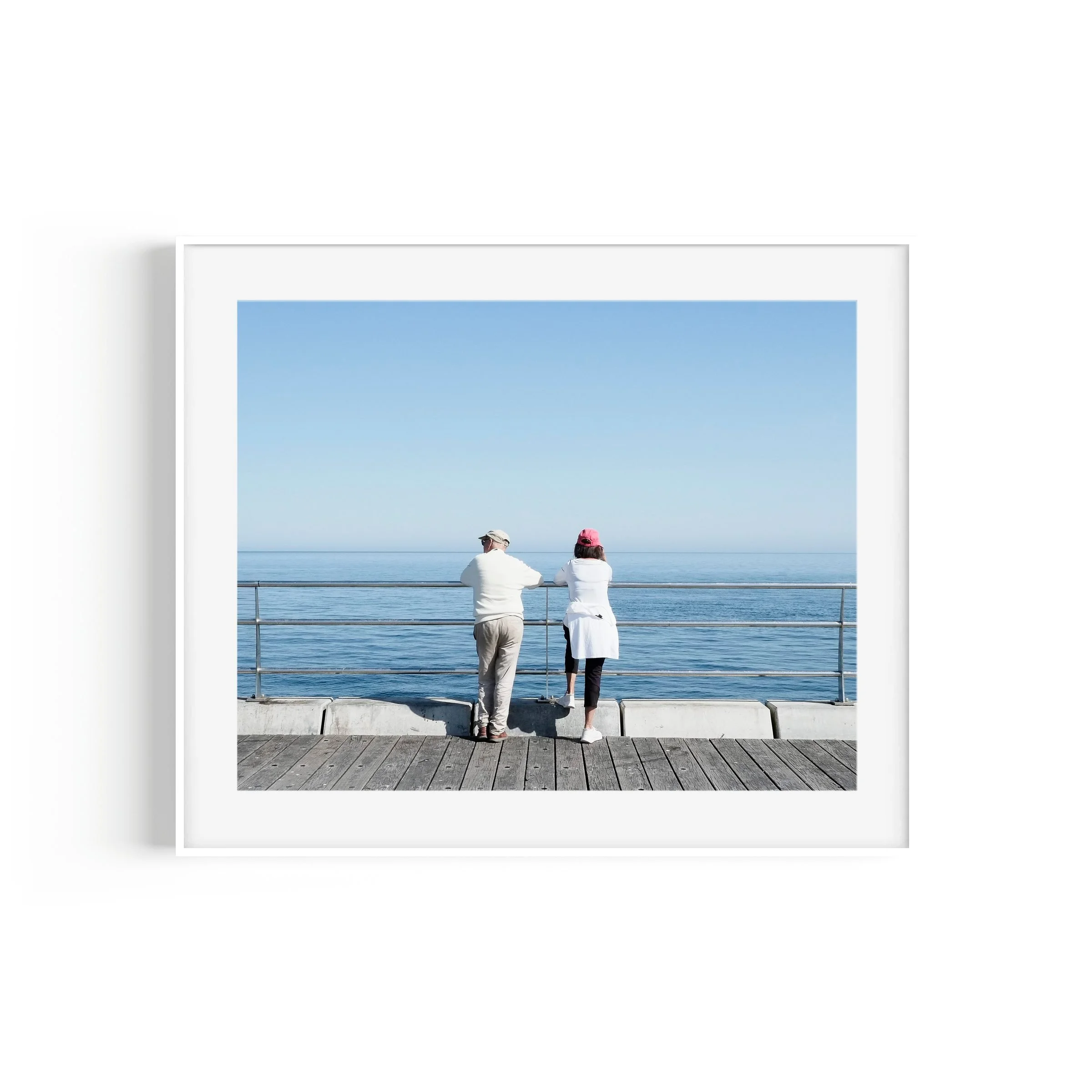 Good Mornington Mornington Pier Victoria Travel Print Sunrise Landscape White Frame by Matthew Sherren