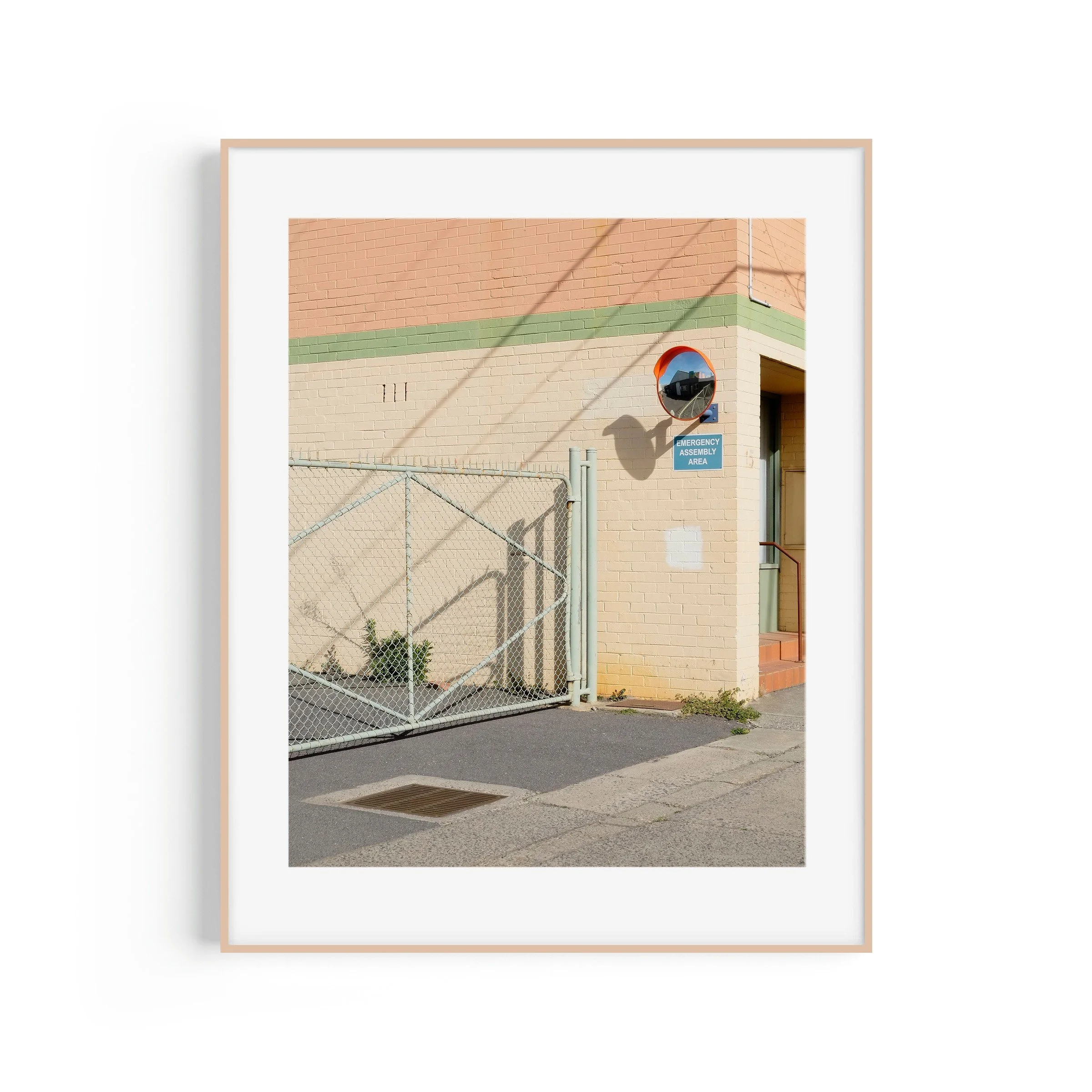 Sarina Russo sign Fyshwick Canberra street print in raw oak frame by Matthew Sherren