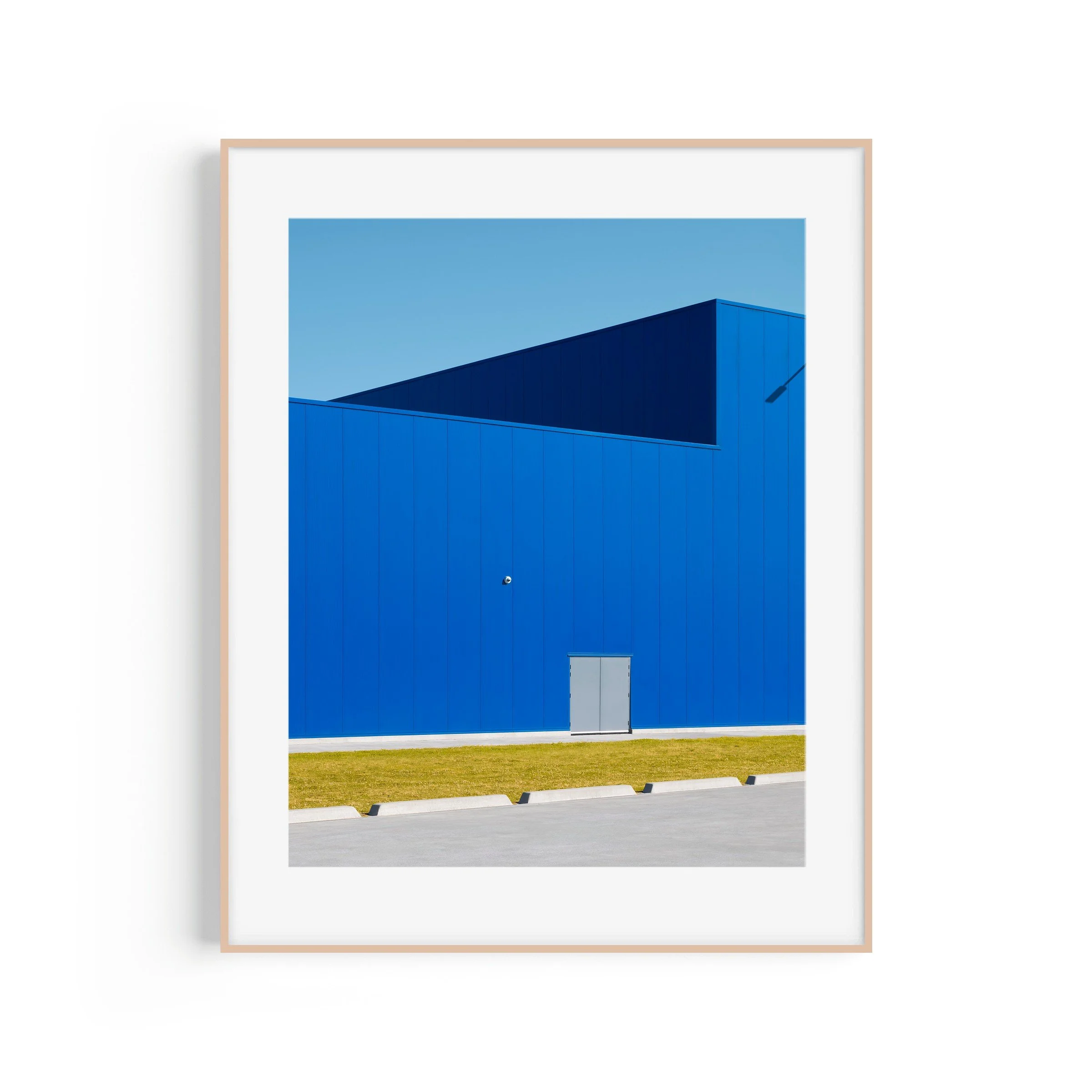 Hej! abstract minimalist north Canberra print in raw oak frame by Matthew Sherren