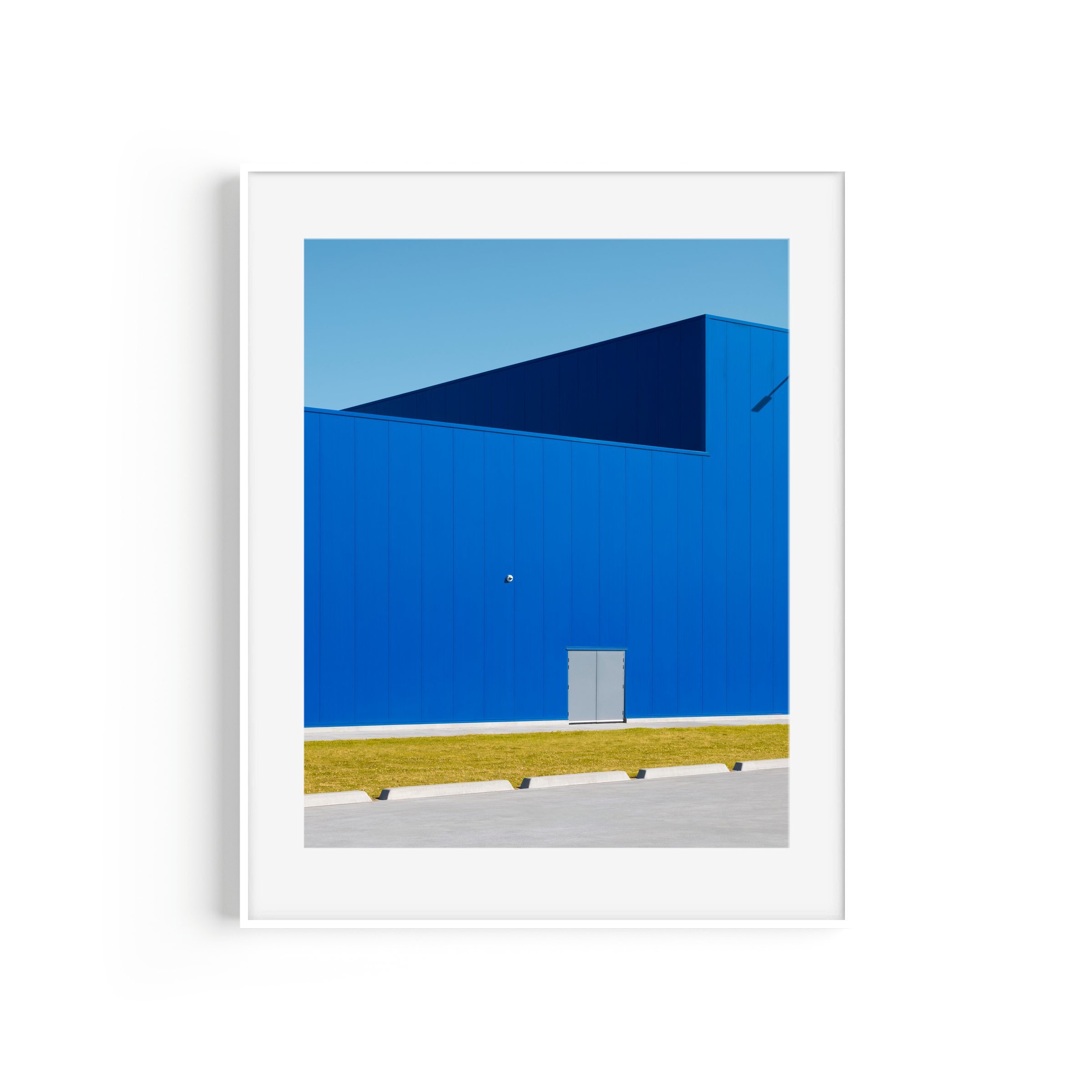 Hej! abstract minimalist north Canberra print in white frame by Matthew Sherren