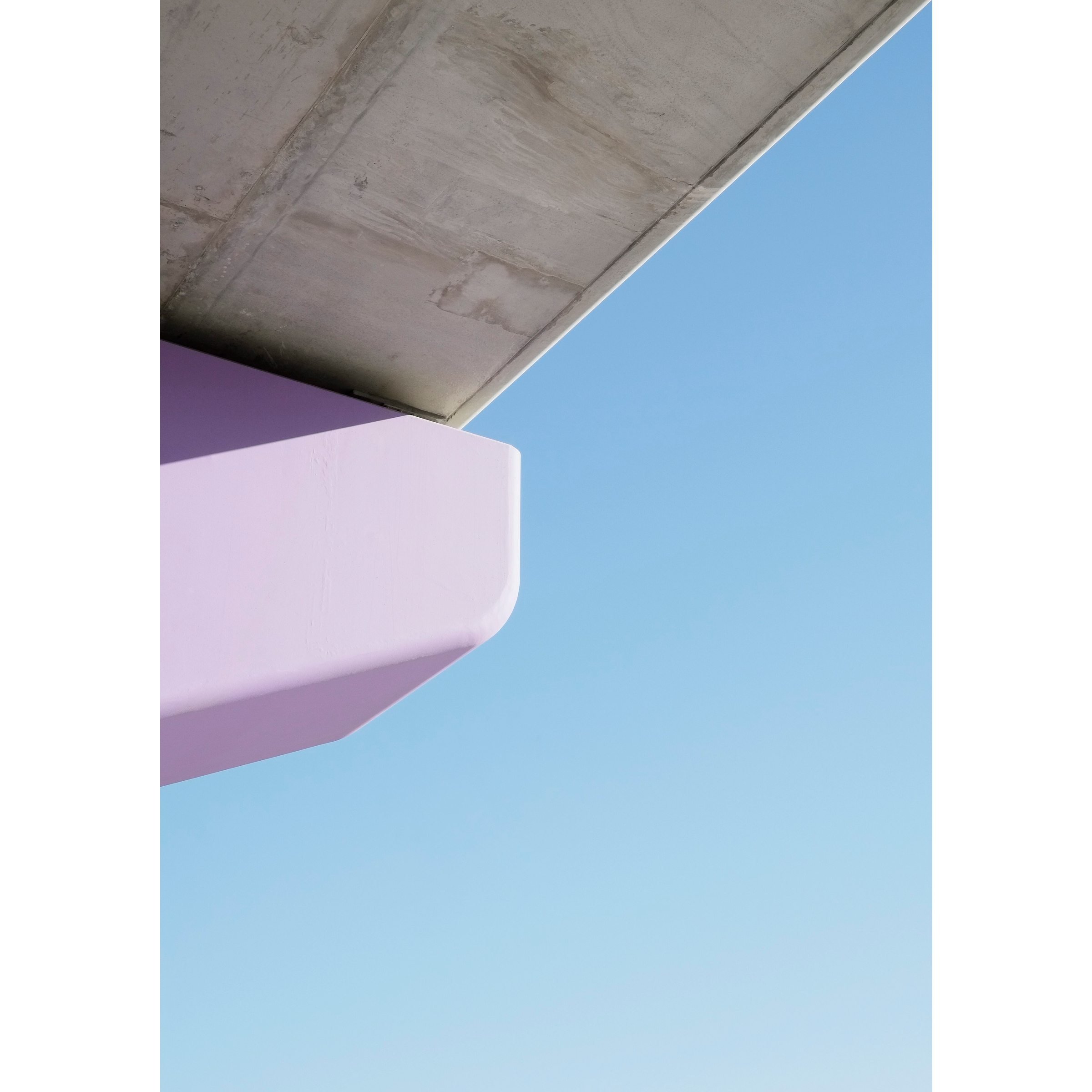Preston Purple Victoria pastel purple building corner blue sky minimal photography print by Matthew Sherren