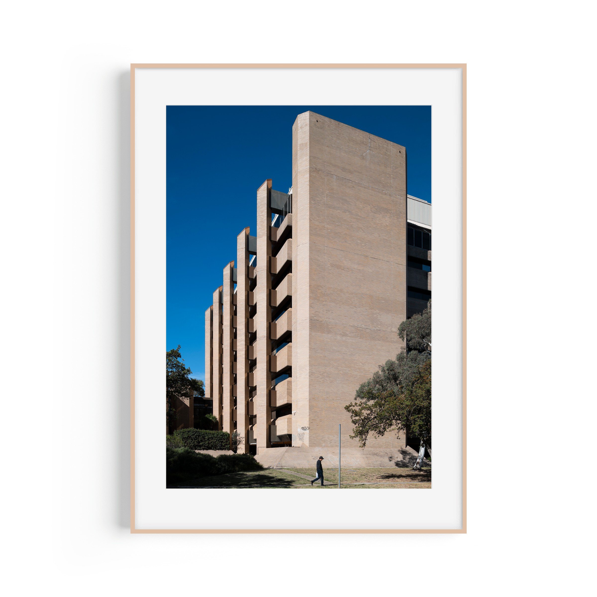 470 Northbourne #1 Canberra Architecture Print Transact House Dickson Portrait Brown Frame by Matthew Sherren