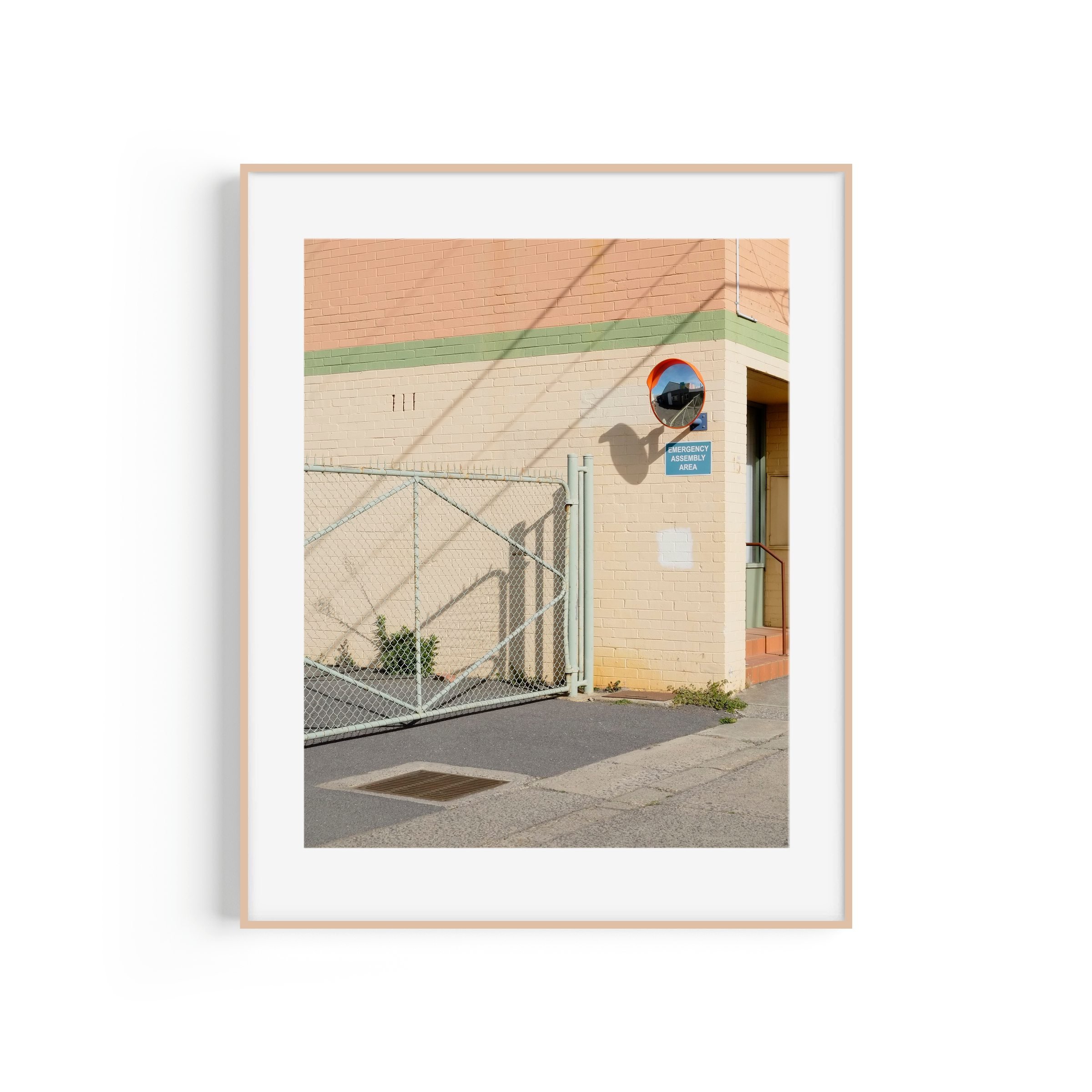 Sarina Russo sign Fyshwick Canberra street print in raw oak frame by Matthew Sherren